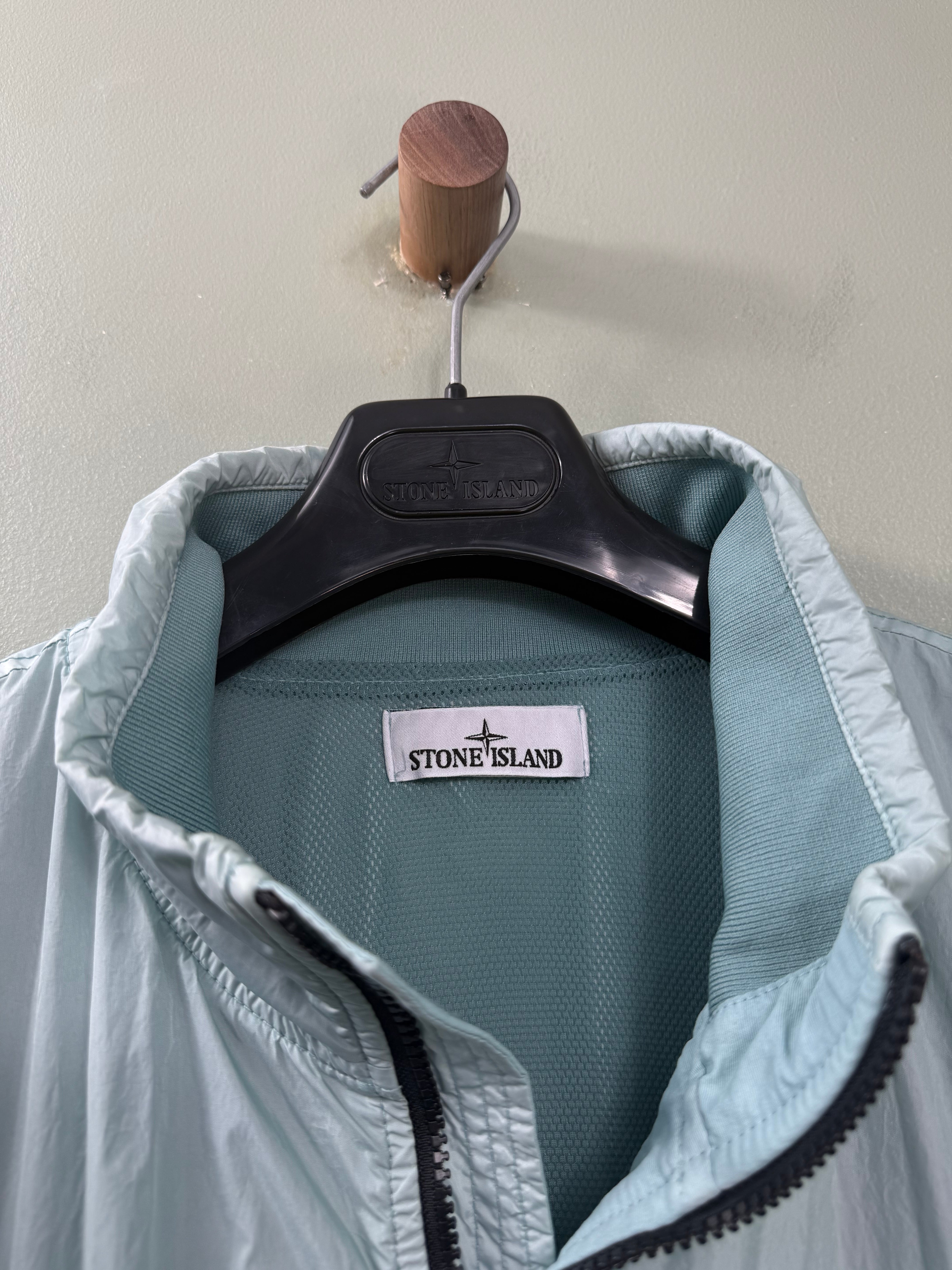 Stone Island Blue Crinkle Reps Bomber Jacket