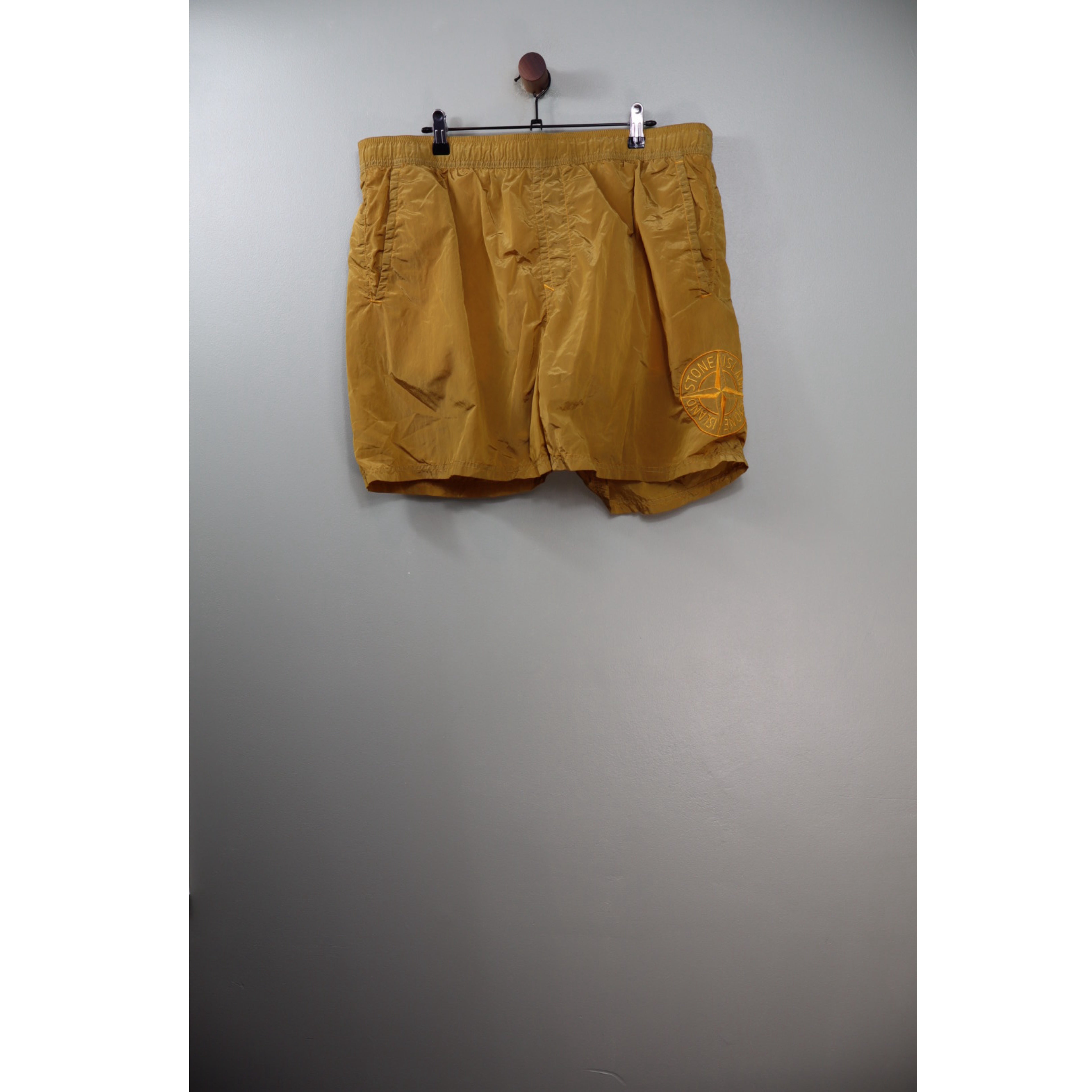 Stone Island Gold Nylon Metal Swim Shorts