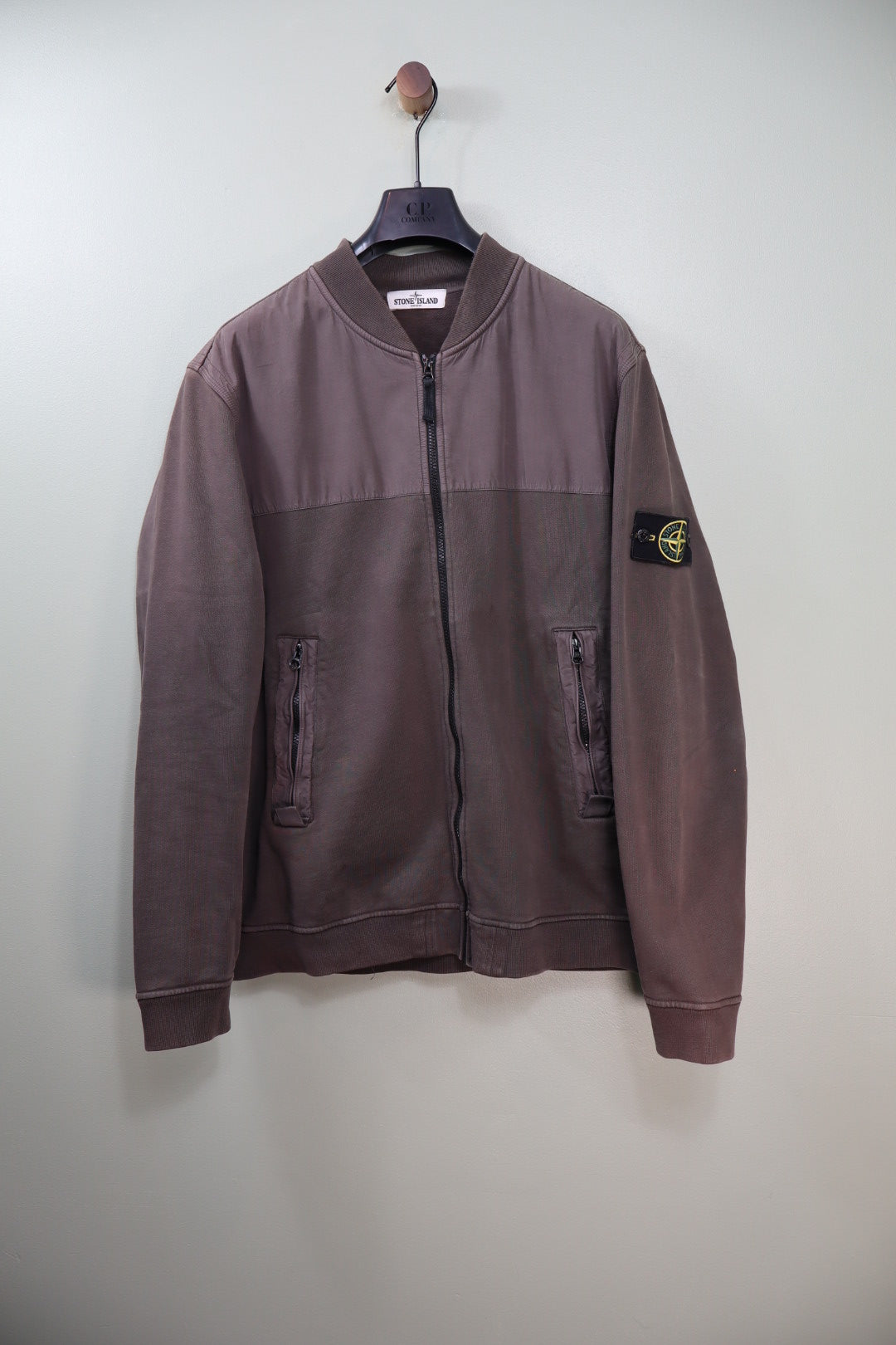Stone Island Khaki Zipped Jumper