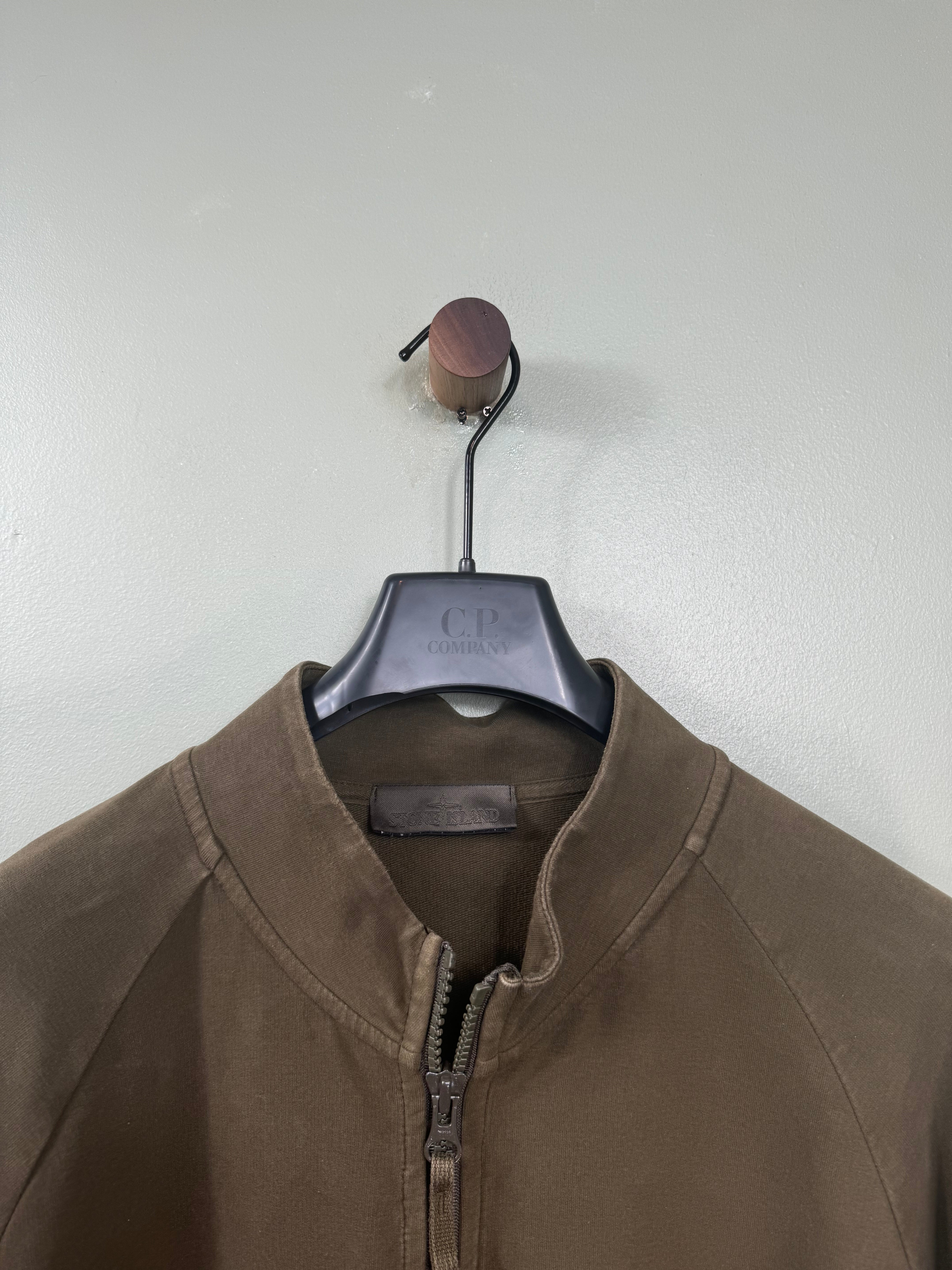 Stone Island Khaki Ghost Zipped Jumper