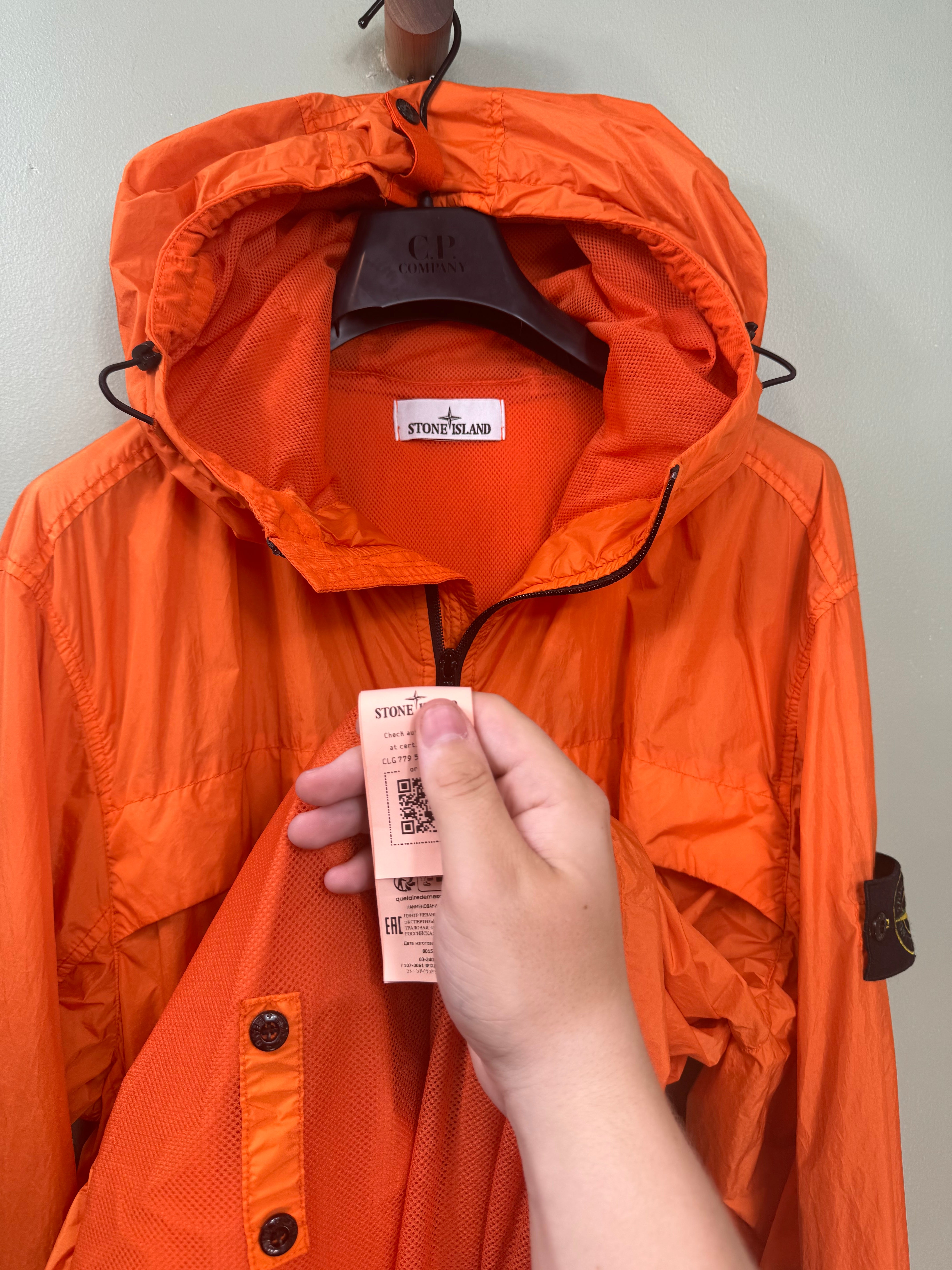 Stone Island Orange Garment Dyed Crinkle Reps Jacket