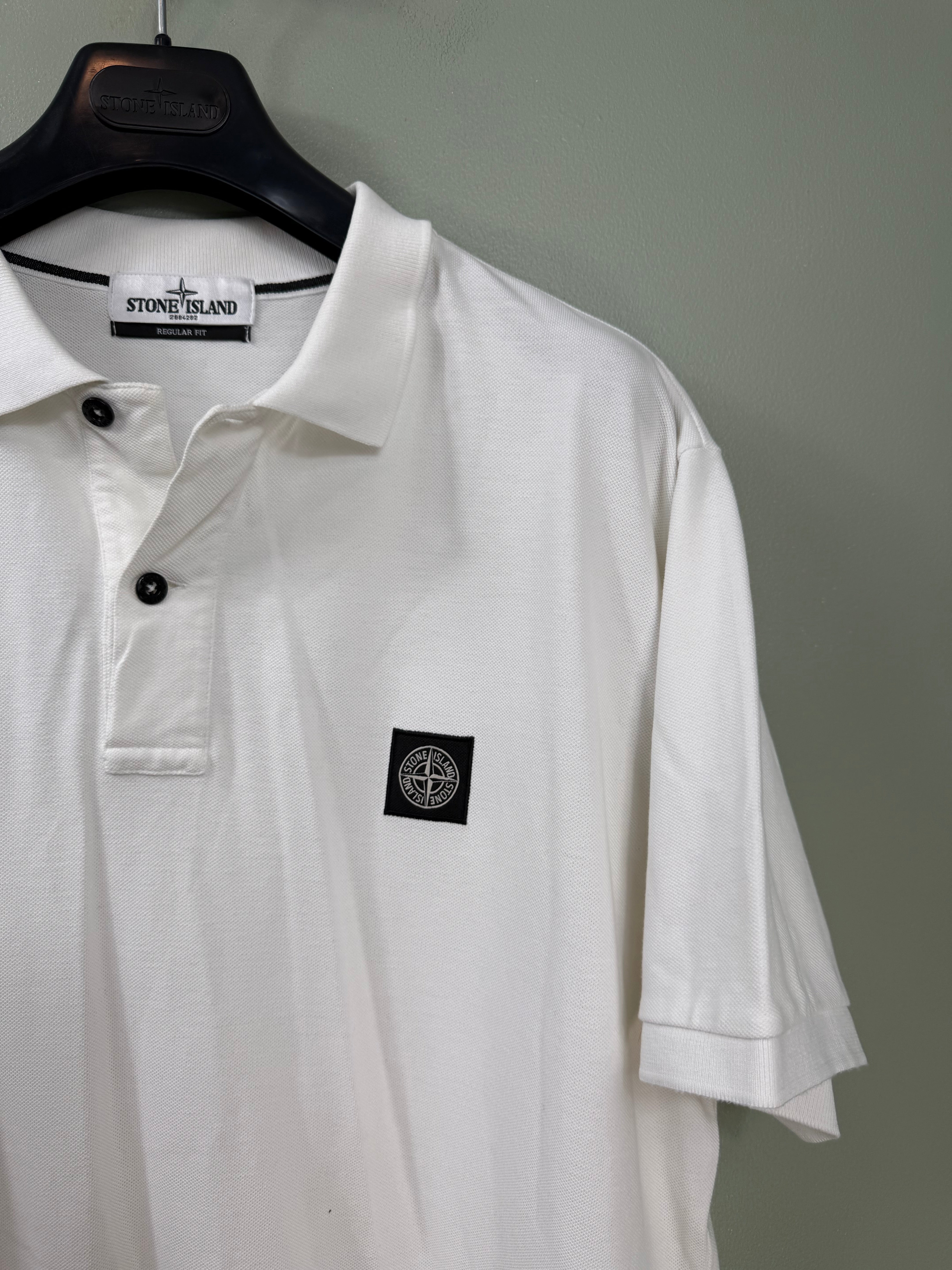 Stone Island White Regular Fit Polo