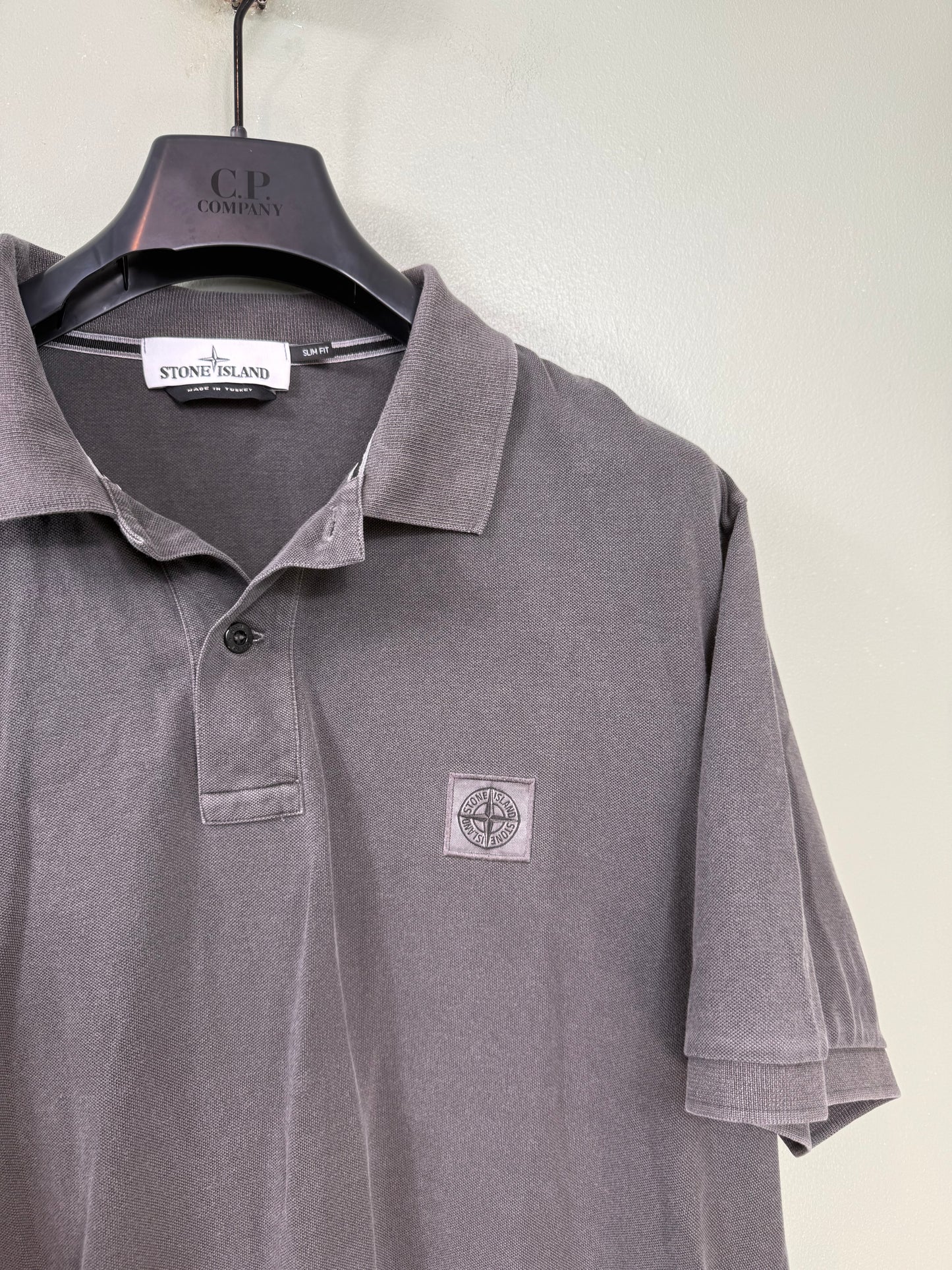 Stone Island Grey Slim Fit Polo