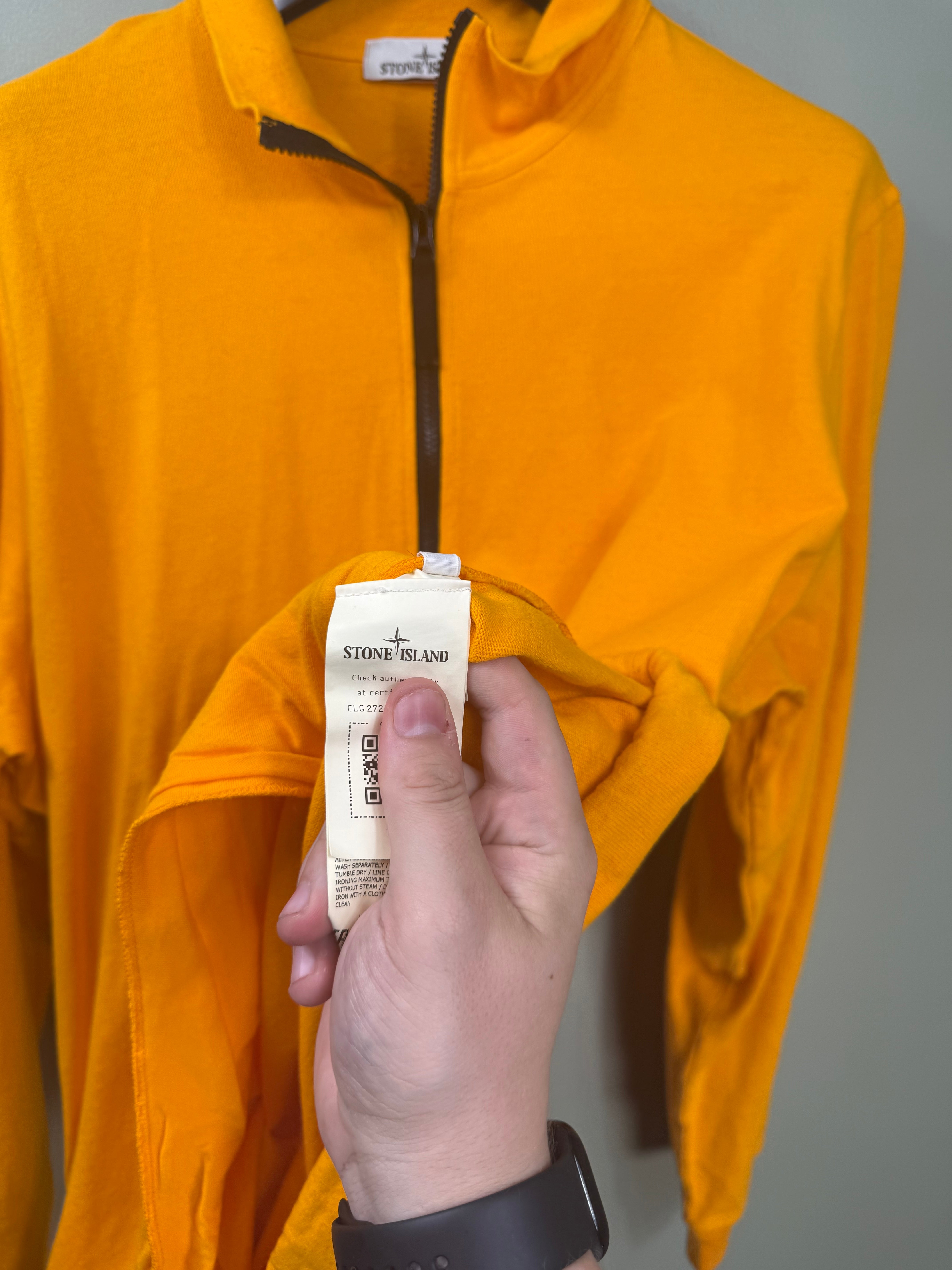 Stone Island Orange Anniversary 1/4 Zip Jumper