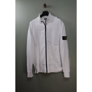 Stone Island White Zipped Jumper