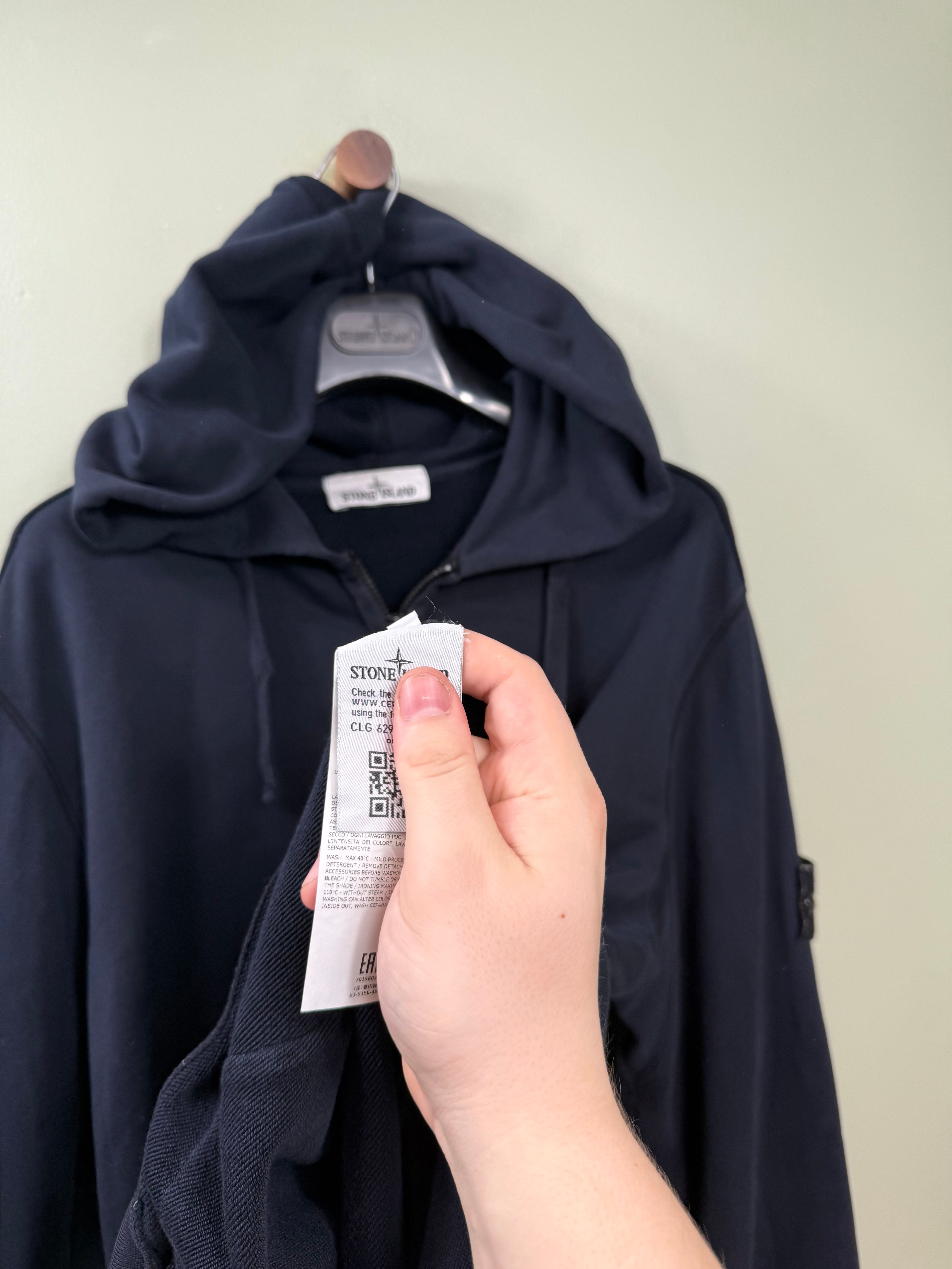 Stone Island Navy Zipped Hoodie