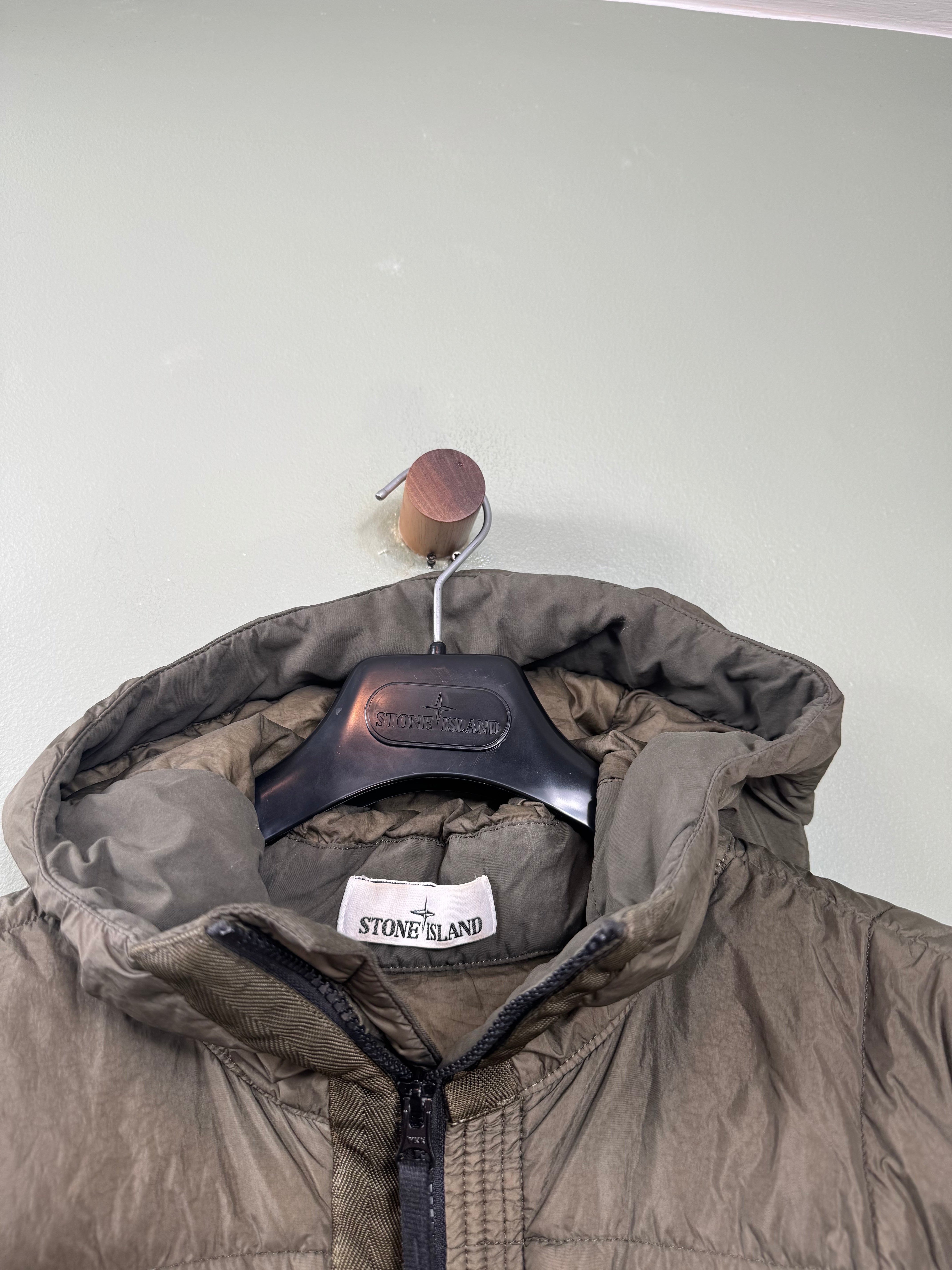 Stone Island Khaki Crinkle Reps Down Jacket