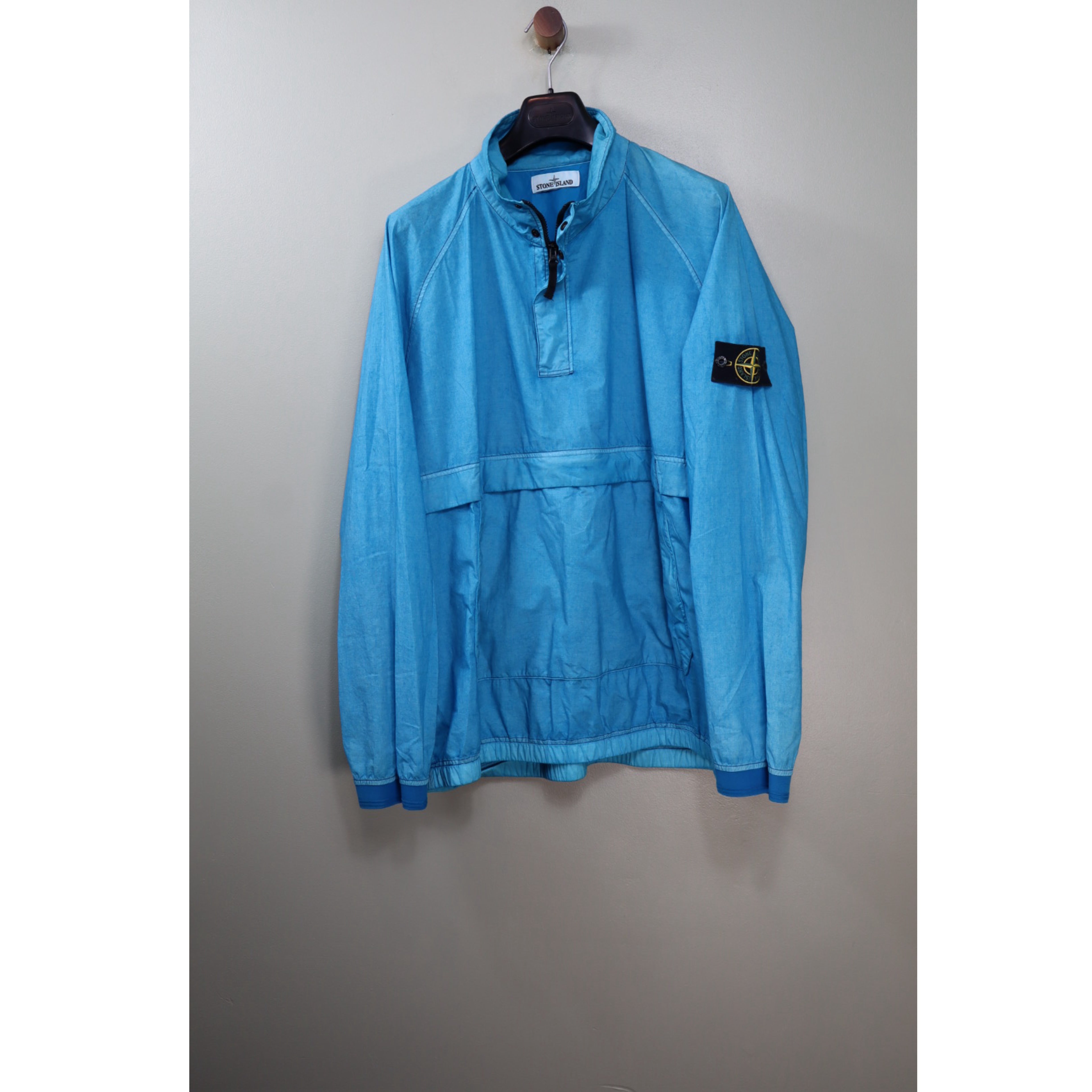 Stone Island Aqua Blue Resin Poplin Smock