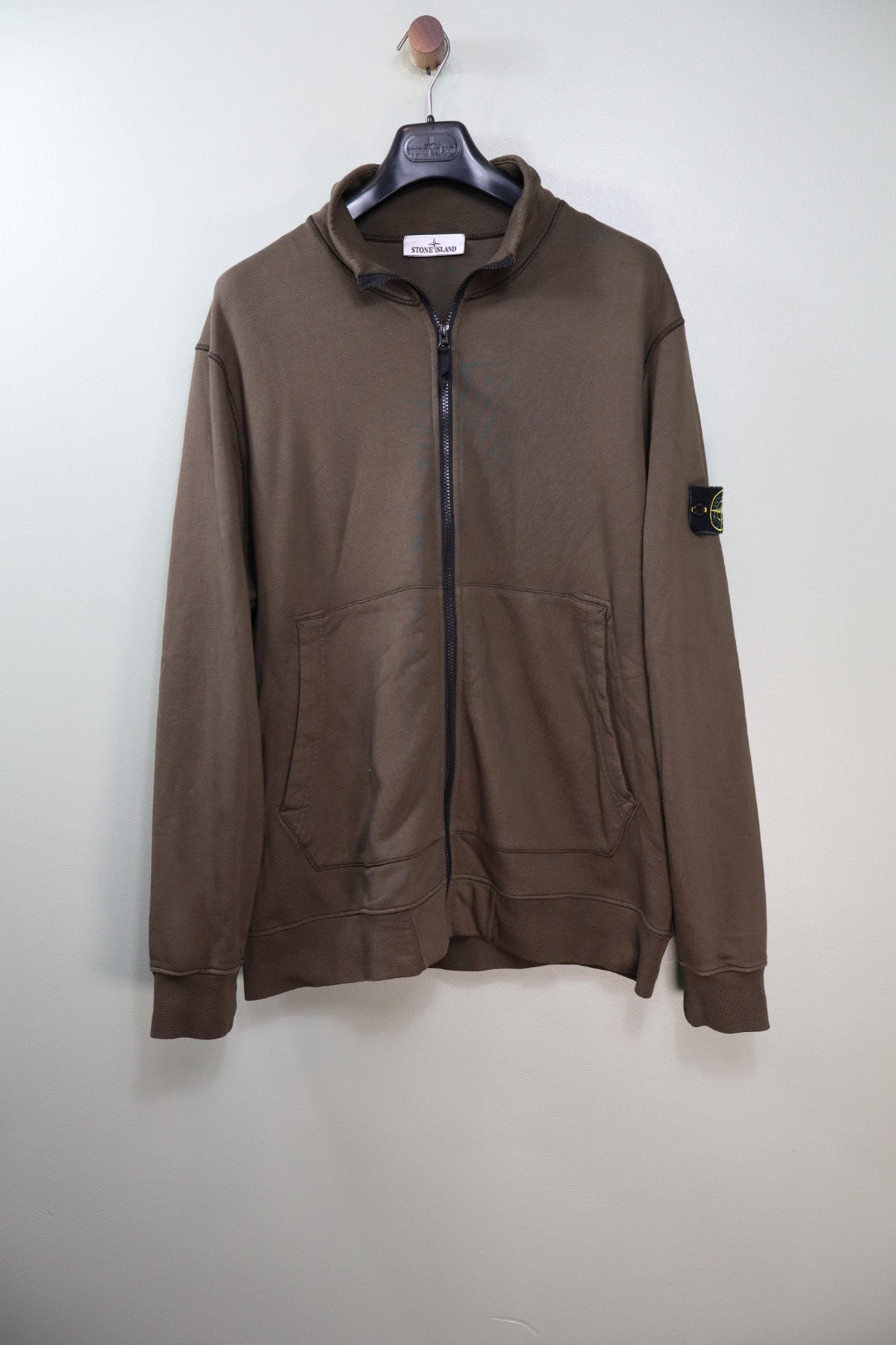 Stone Island Khaki Zipped Jumper
