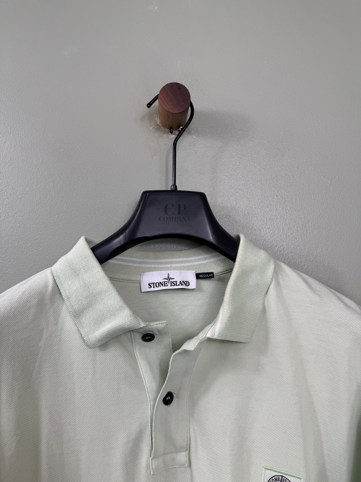 Stone Island Pastel Green Regular Fit Polo