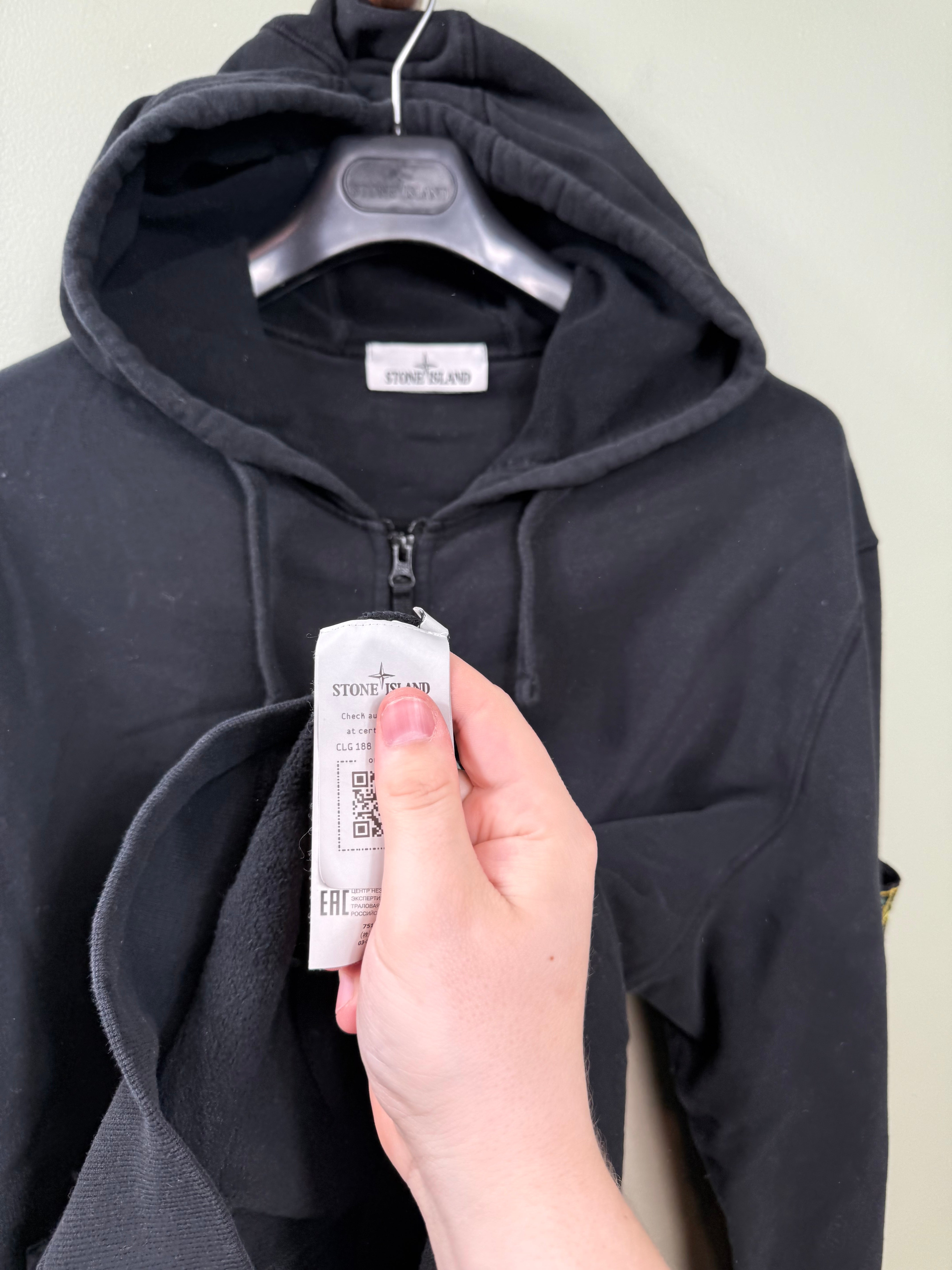 Stone Island Black Zipped Hoodie