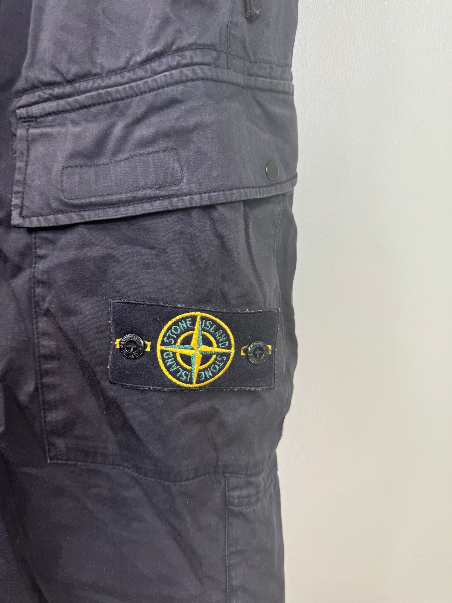 Stone Island Black RE-T Cargo Bottoms
