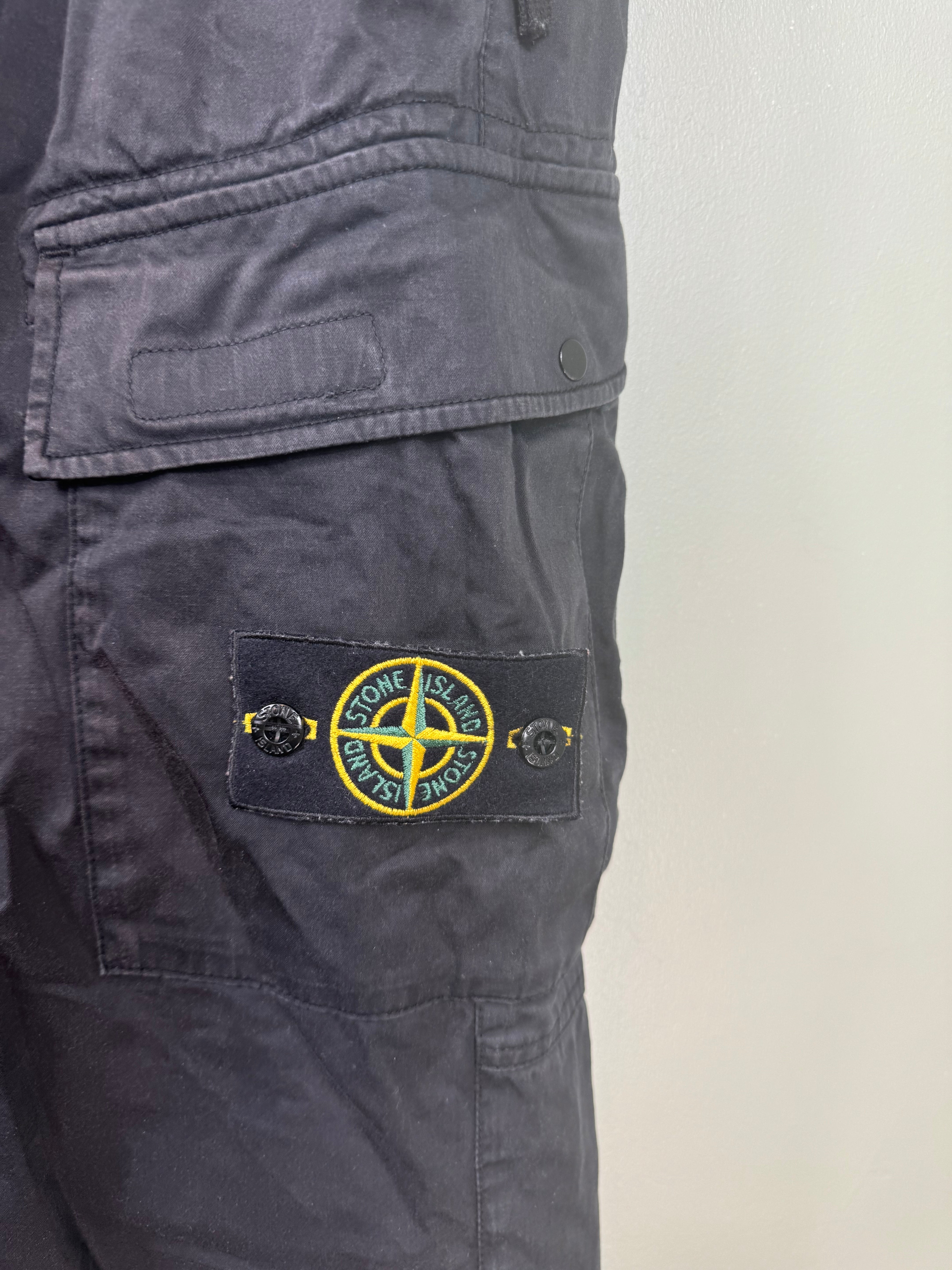 Stone Island Black RE-T Cargo Bottoms