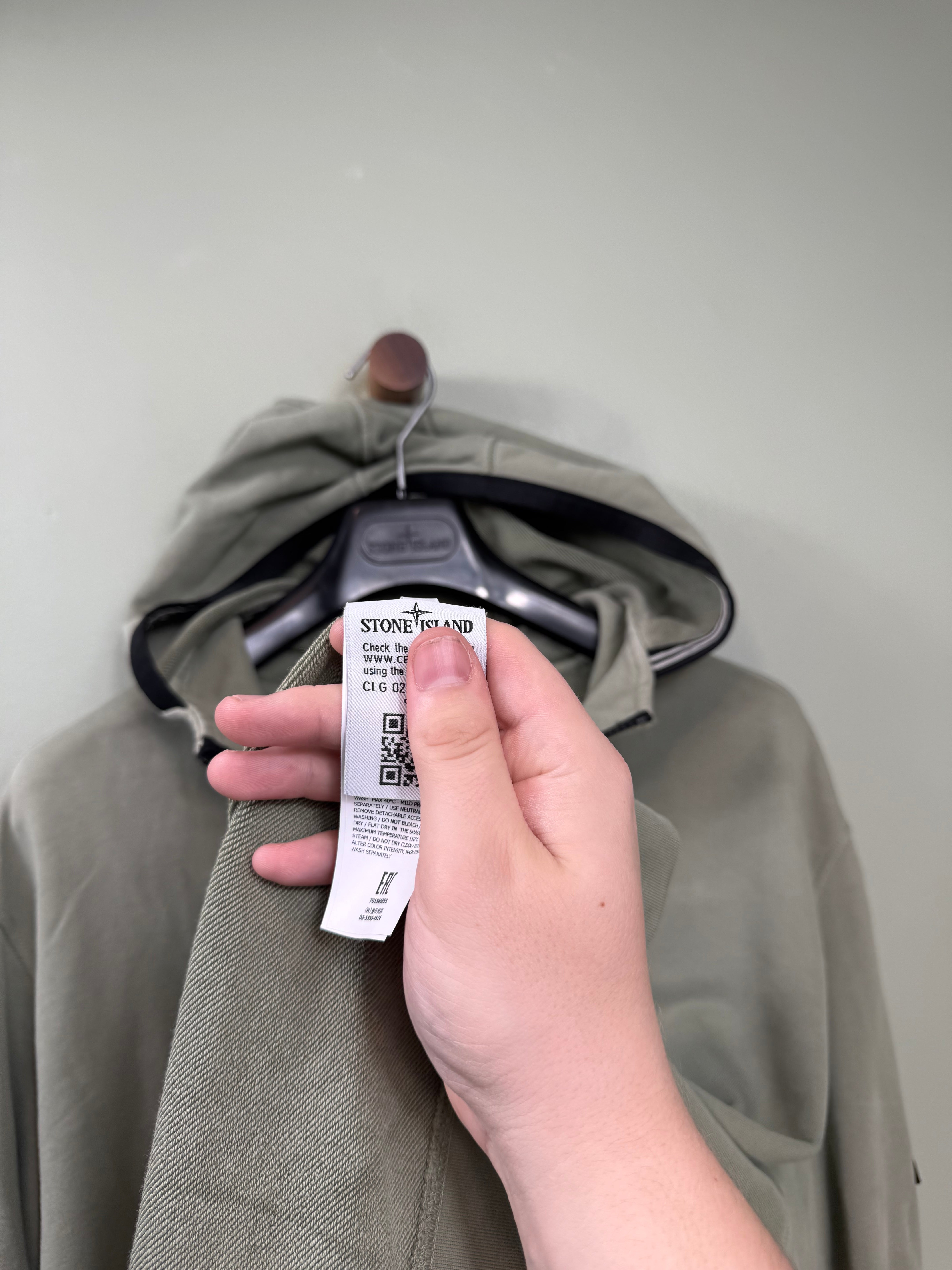 Stone Island Khaki 1/4 Zip Hoodie