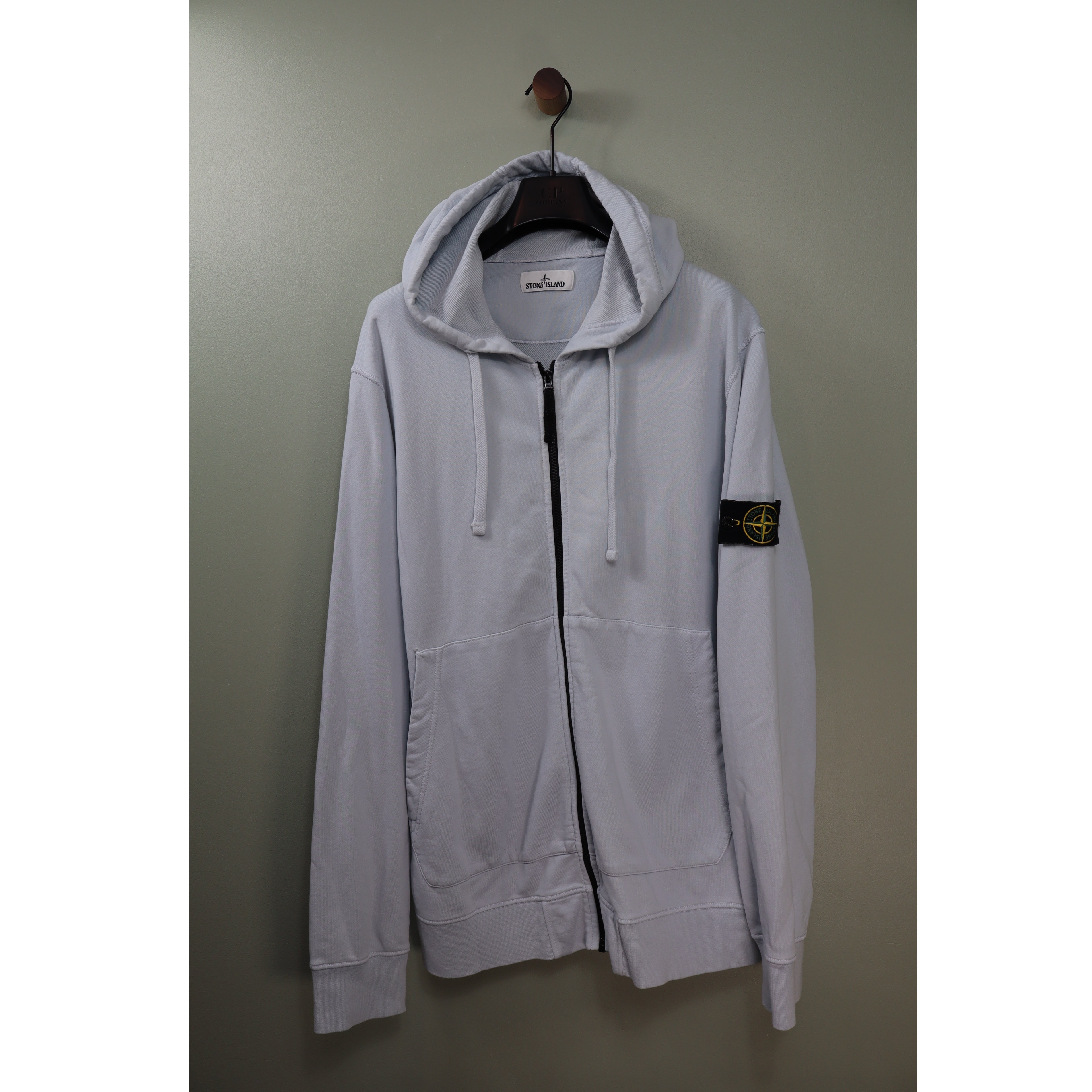 Stone Island Baby Blue Zipped Hoodie