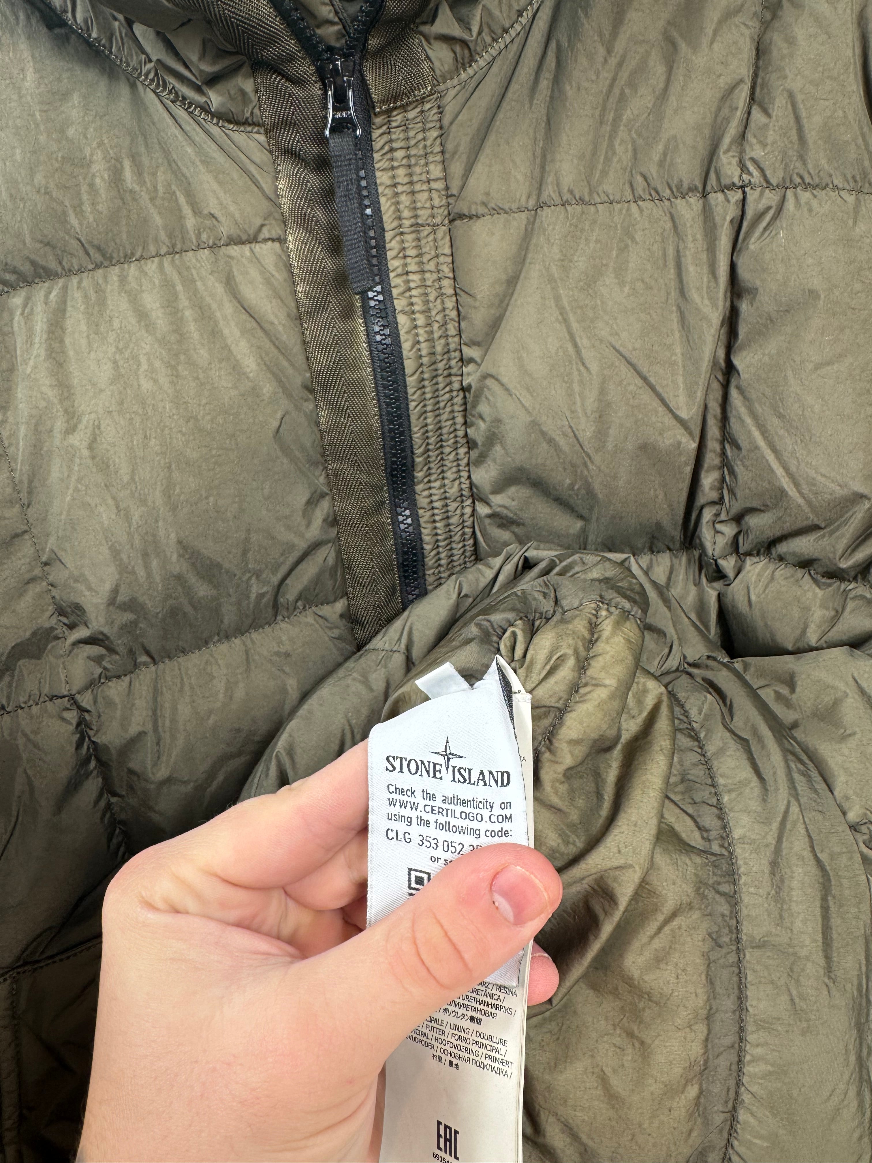 Stone Island Khaki Crinkle Reps Down Jacket