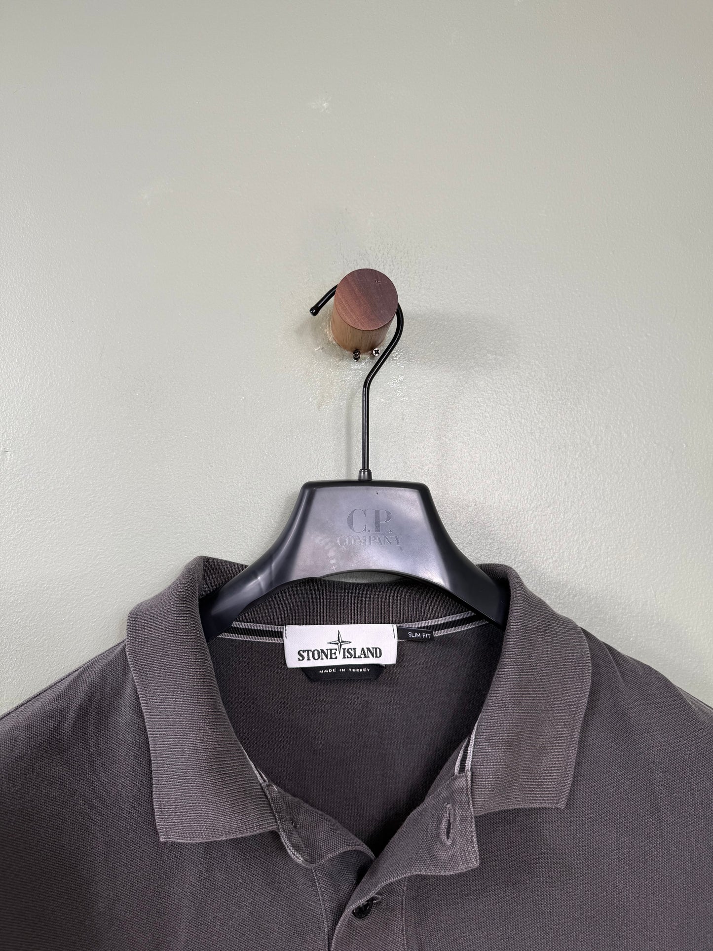 Stone Island Grey Slim Fit Polo