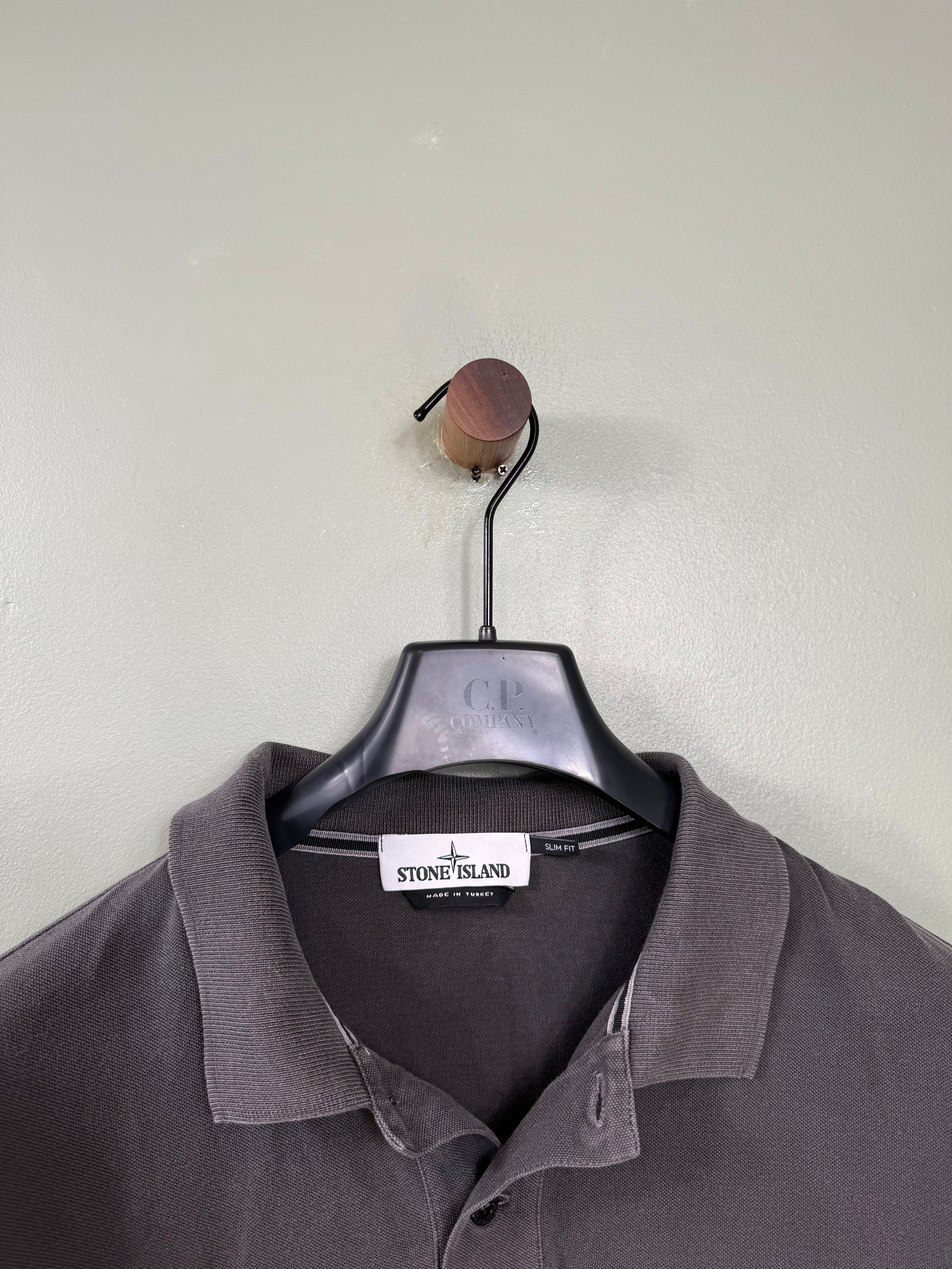 Stone Island Grey Slim Fit Polo