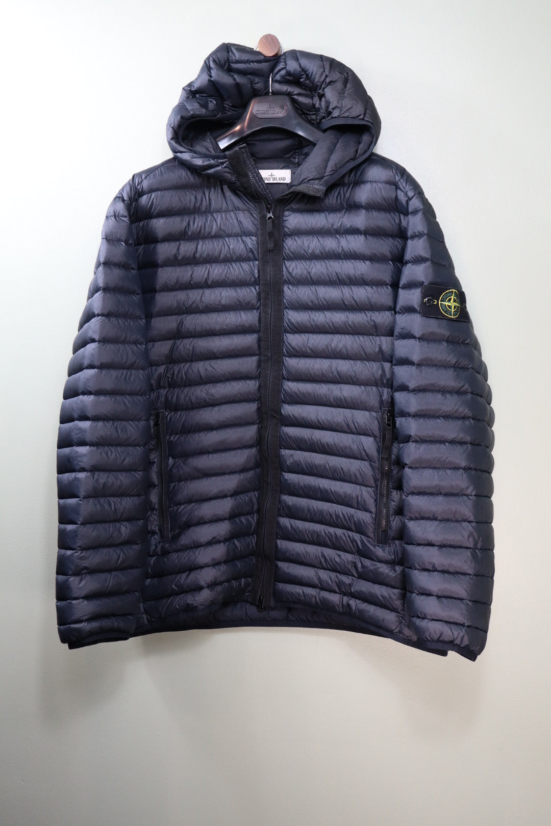 Stone Island Black Loom Woven Down Jacket