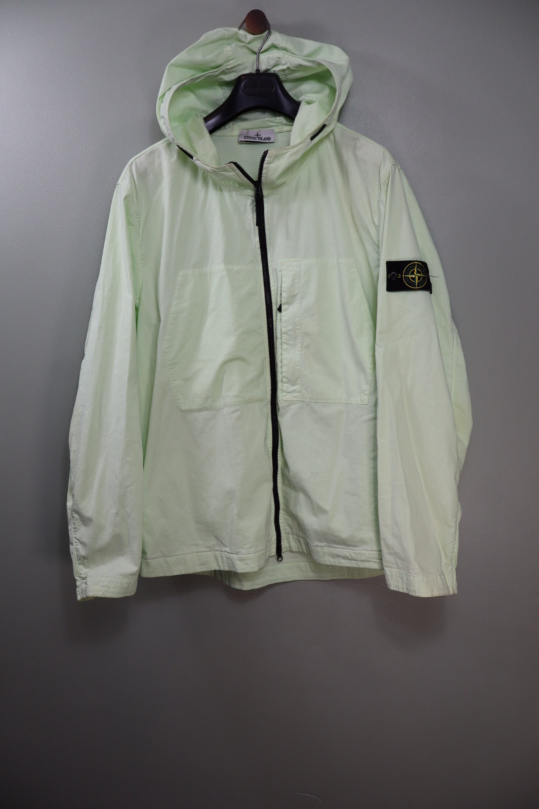 Stone Island Pastel Green Supima Cotton Twill Jacket