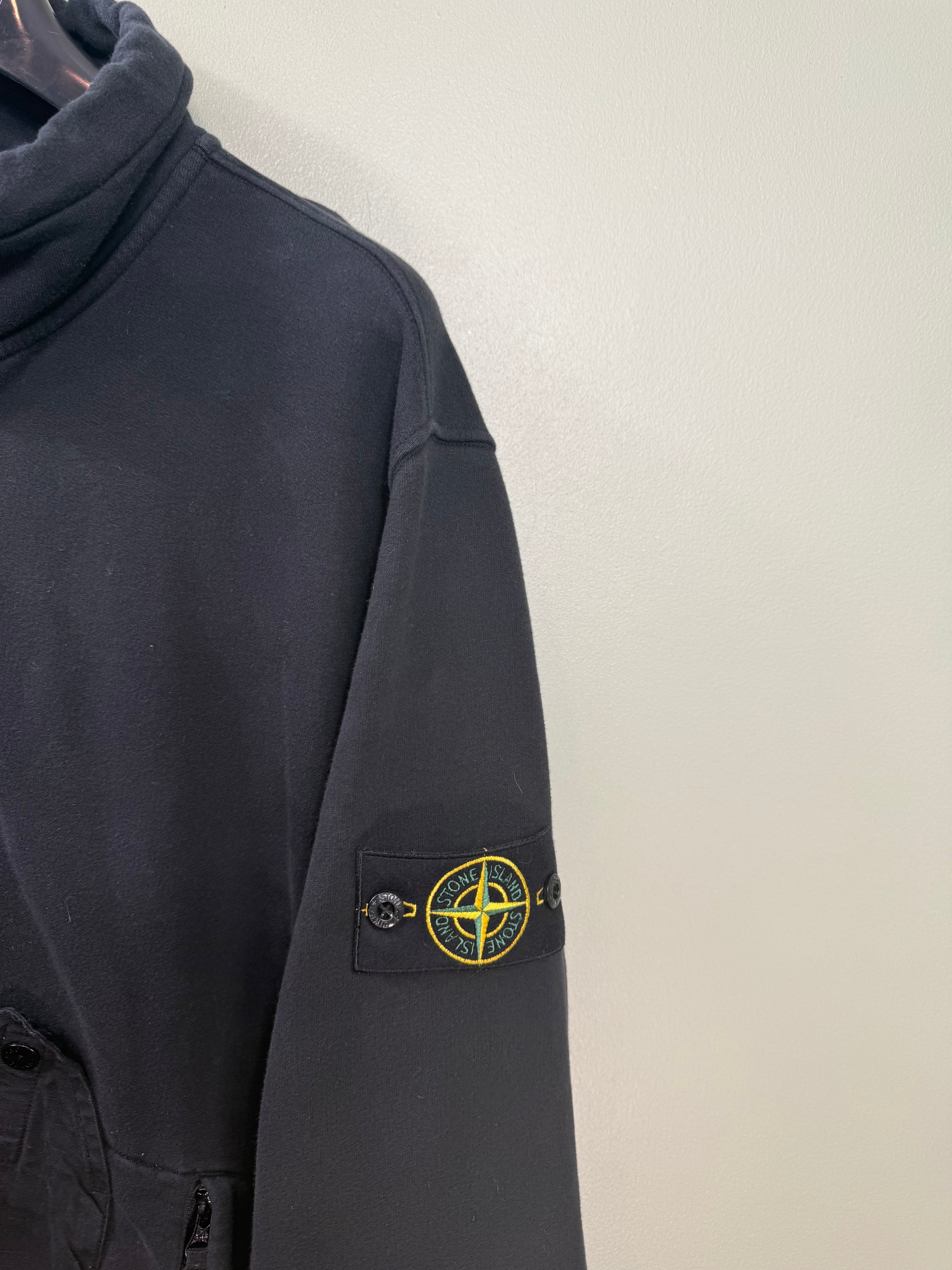 Stone Island Black 1/4 Zip Smock Jumper