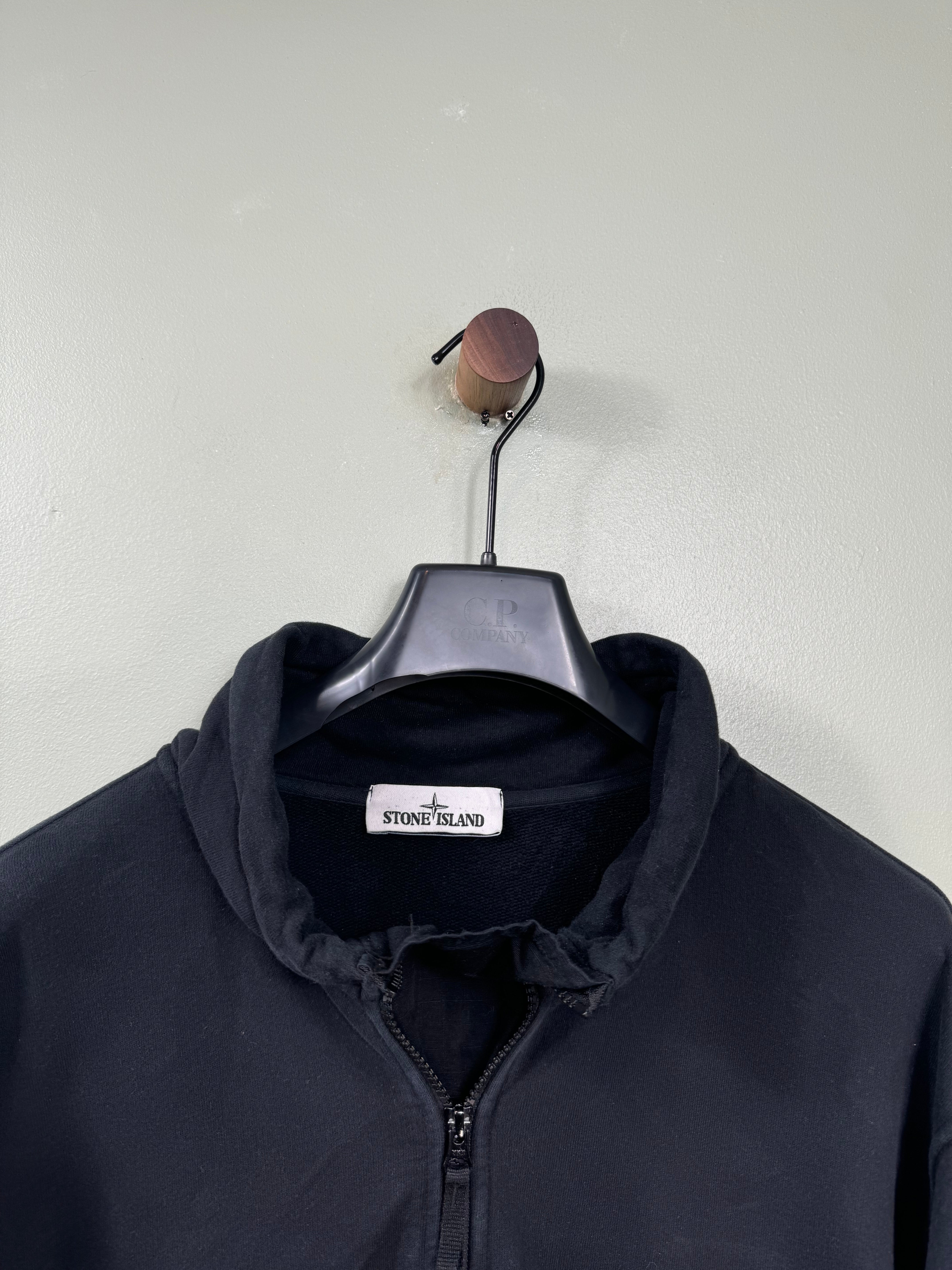 Stone Island Black 1/4 Zip Smock Jumper