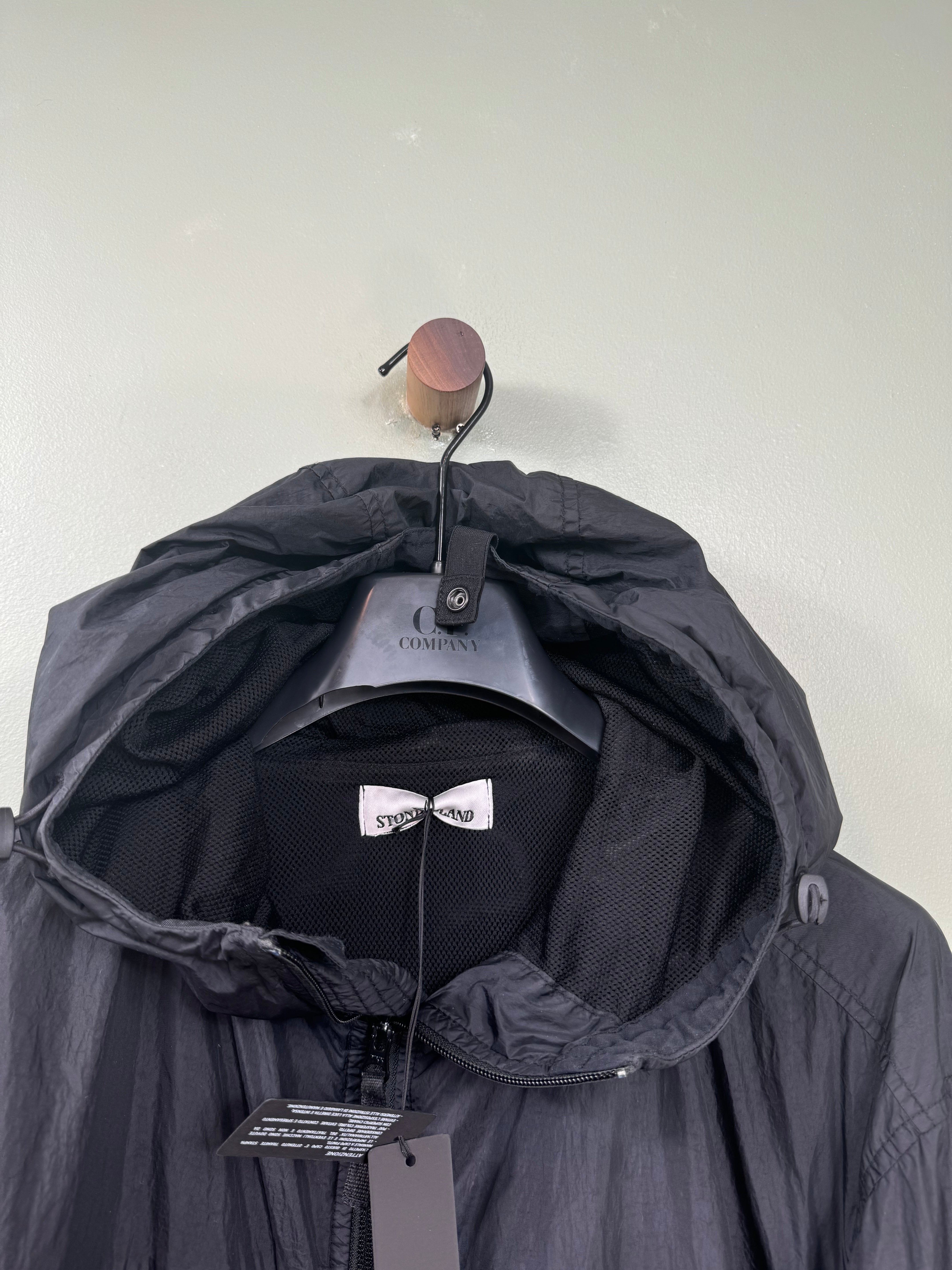 Stone Island Black Garment Dyed Crinkle Reps Jacket