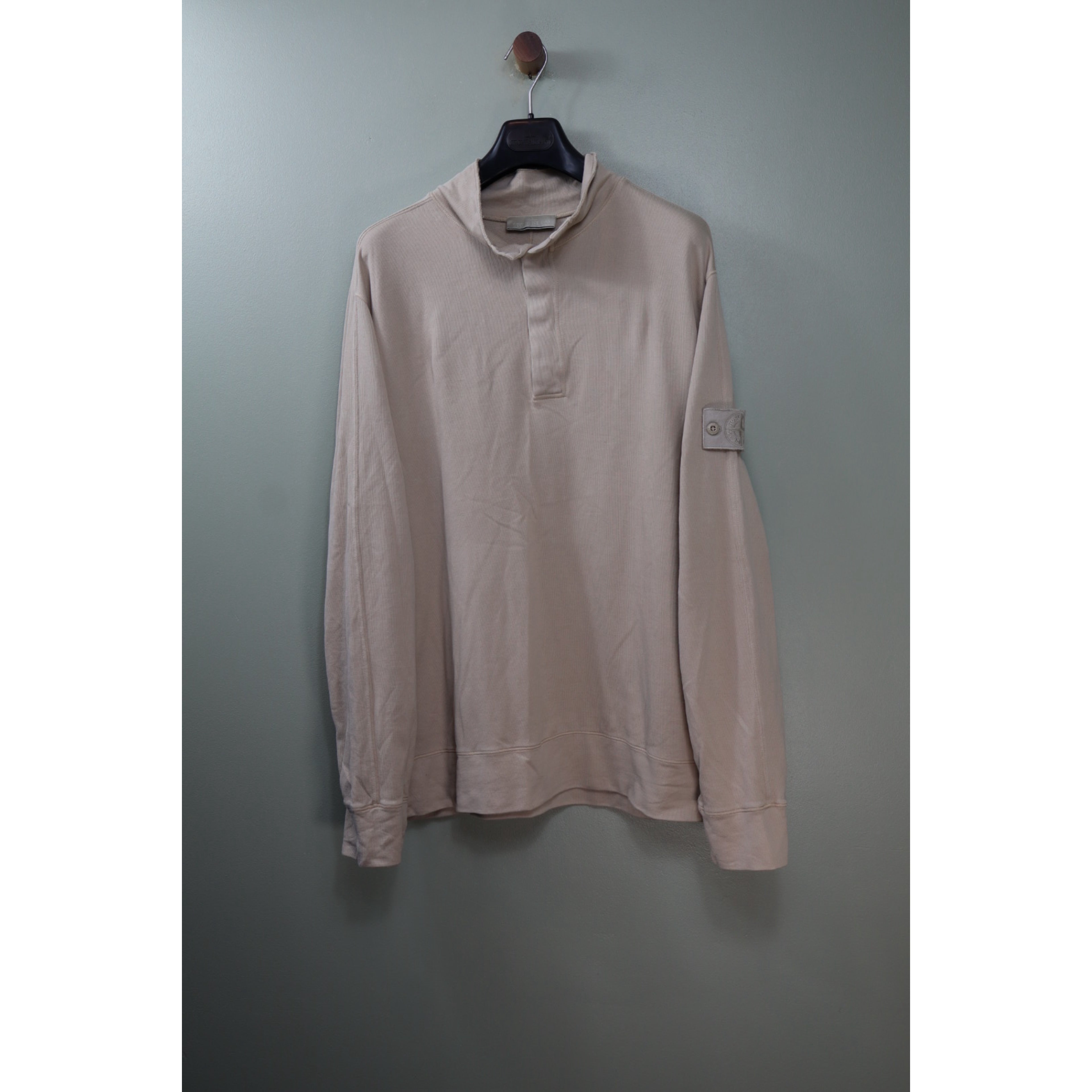 Stone Island Beige Ghost 1/4 Button Jumper