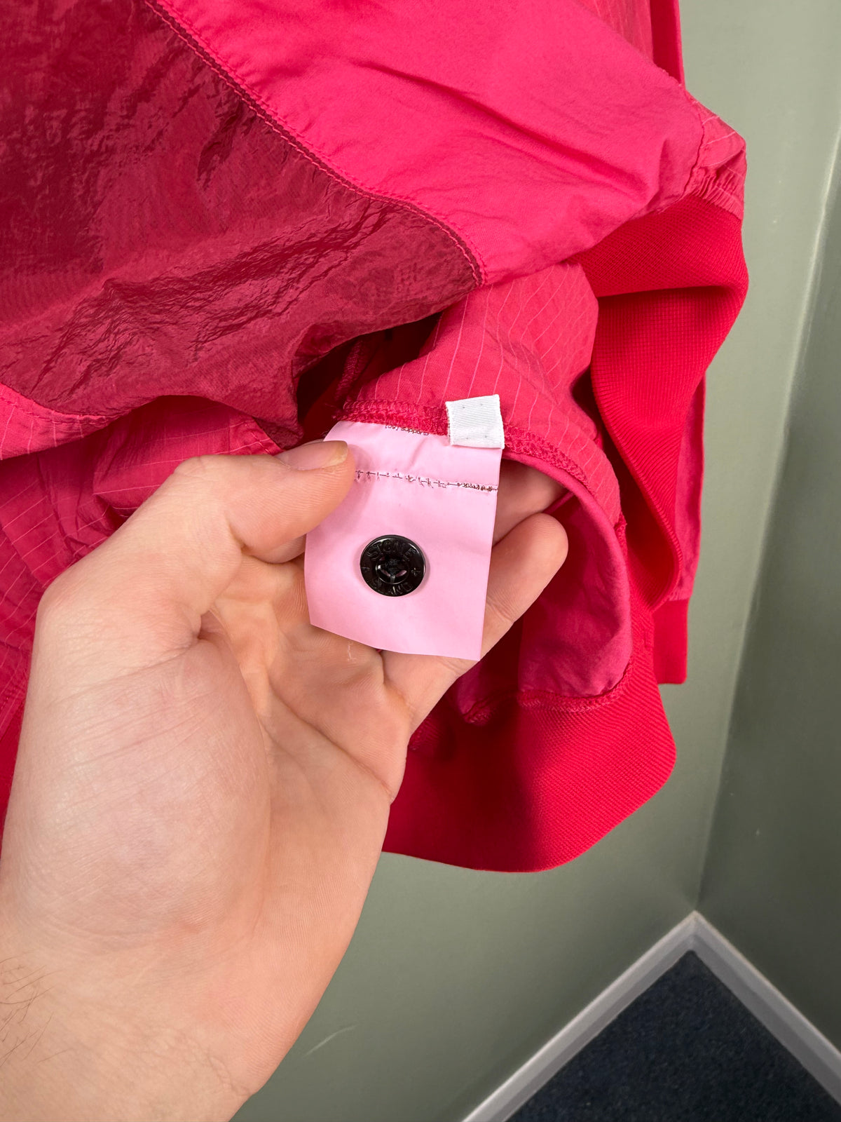 Stone Island Pink Nylon Metal Star Inlay Jumper