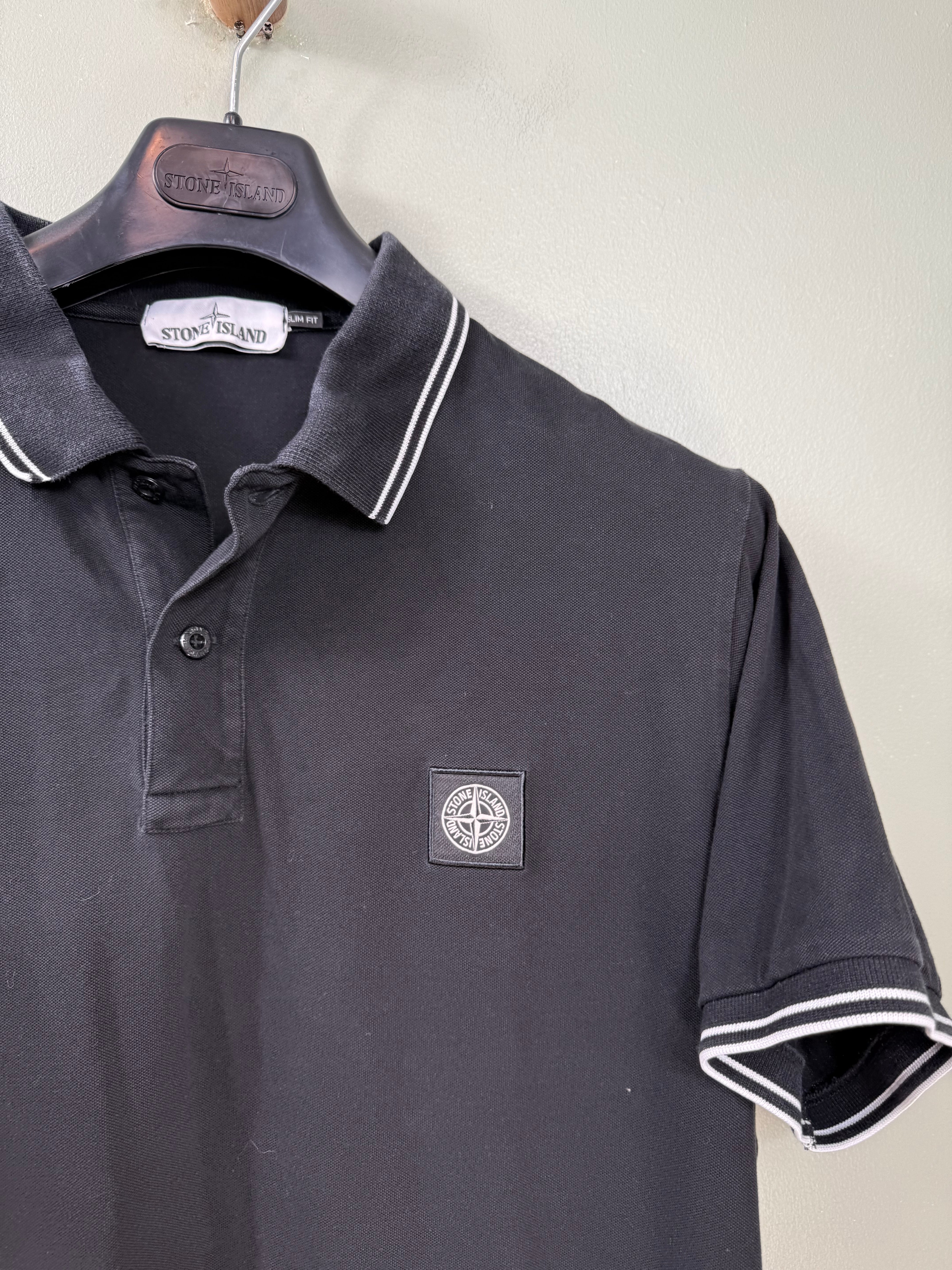 Stone Island Black Slim Fit Polo