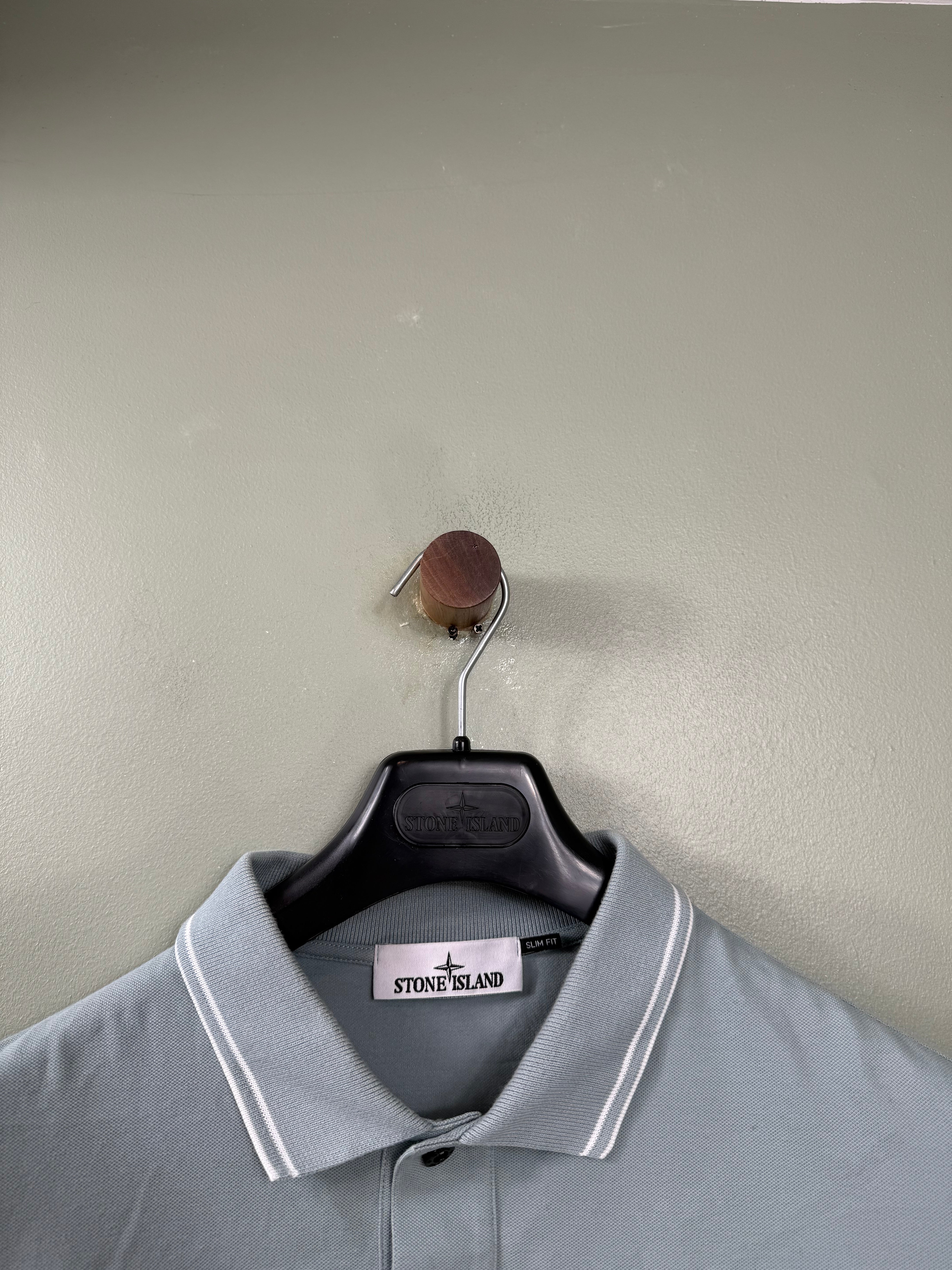 Stone Island Pastel Blue Slim Fit Polo
