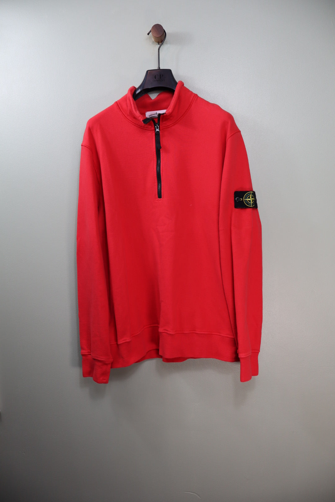 Stone Island Red 1/4 Zip Jumper