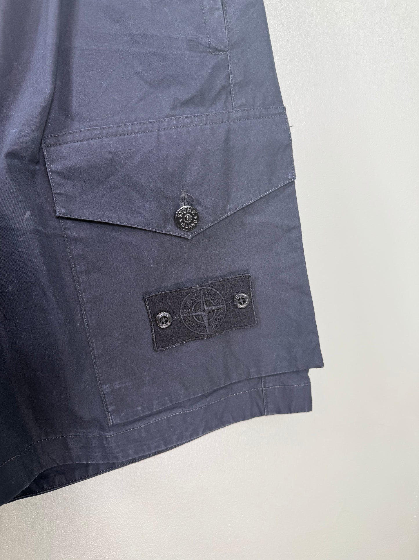 Stone Island Black CO Ghost Cargo Shorts