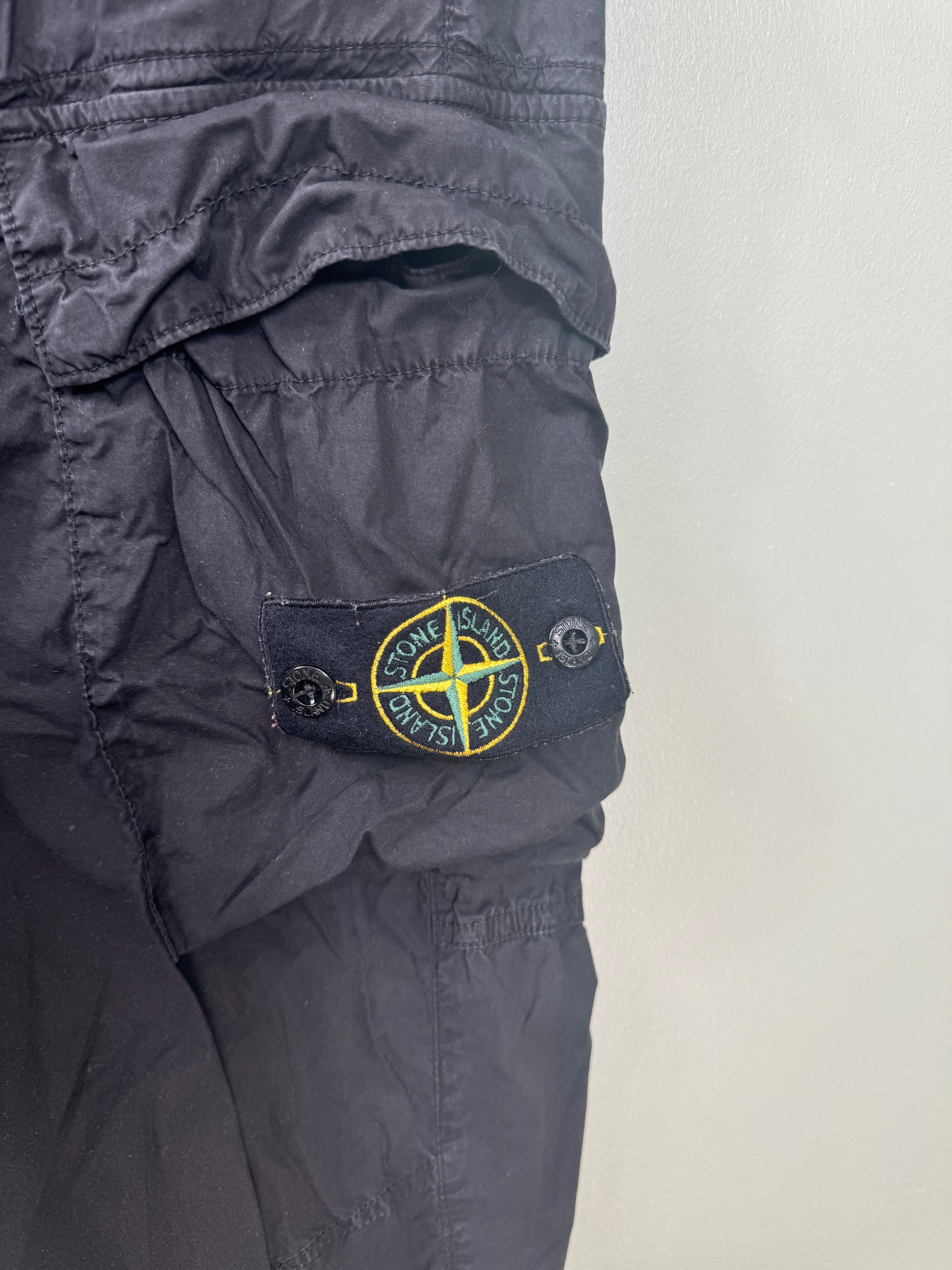 Stone Island Black RE-T Cargo Bottoms
