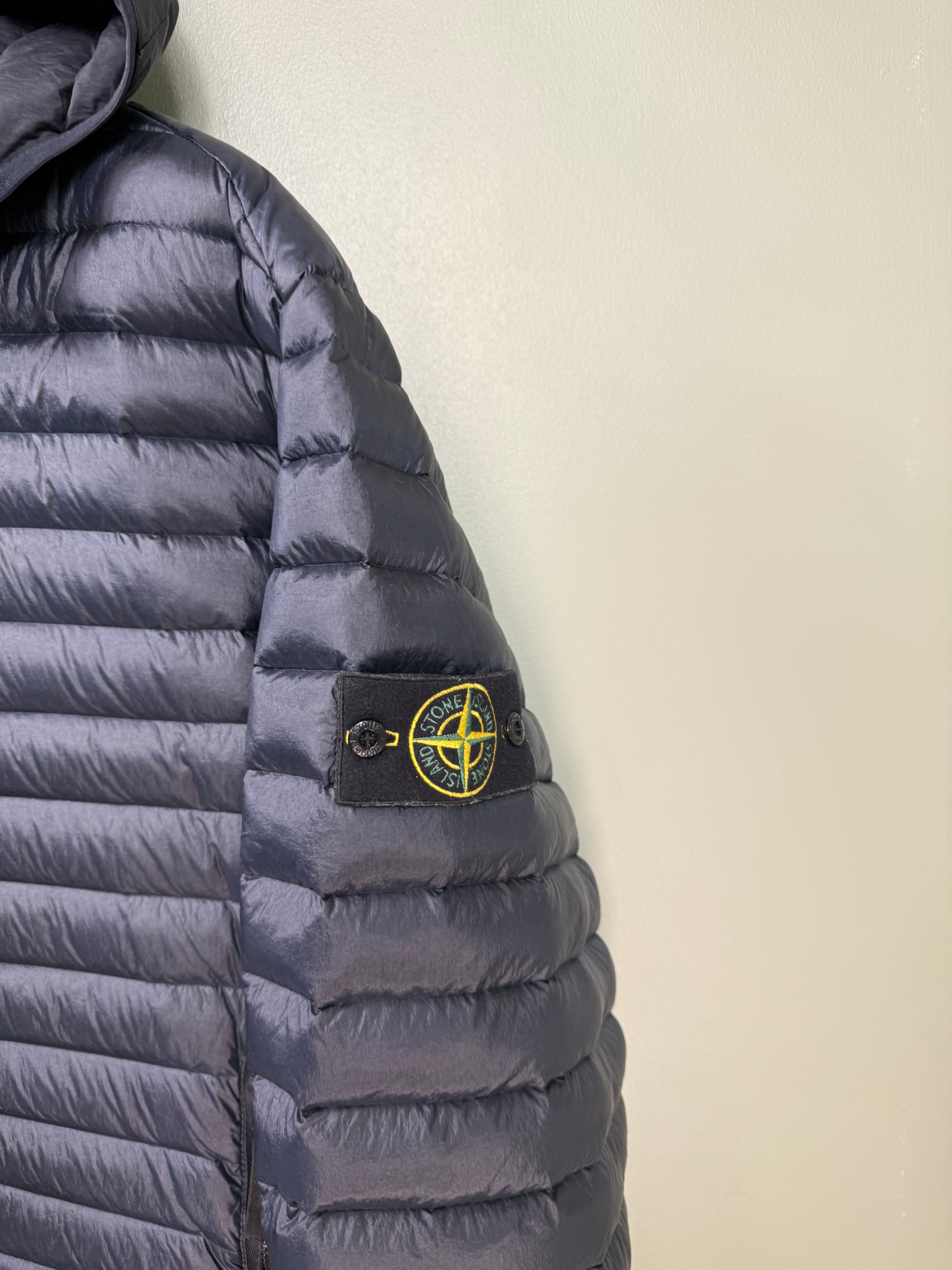 Stone Island Black Loom Woven Down Jacket