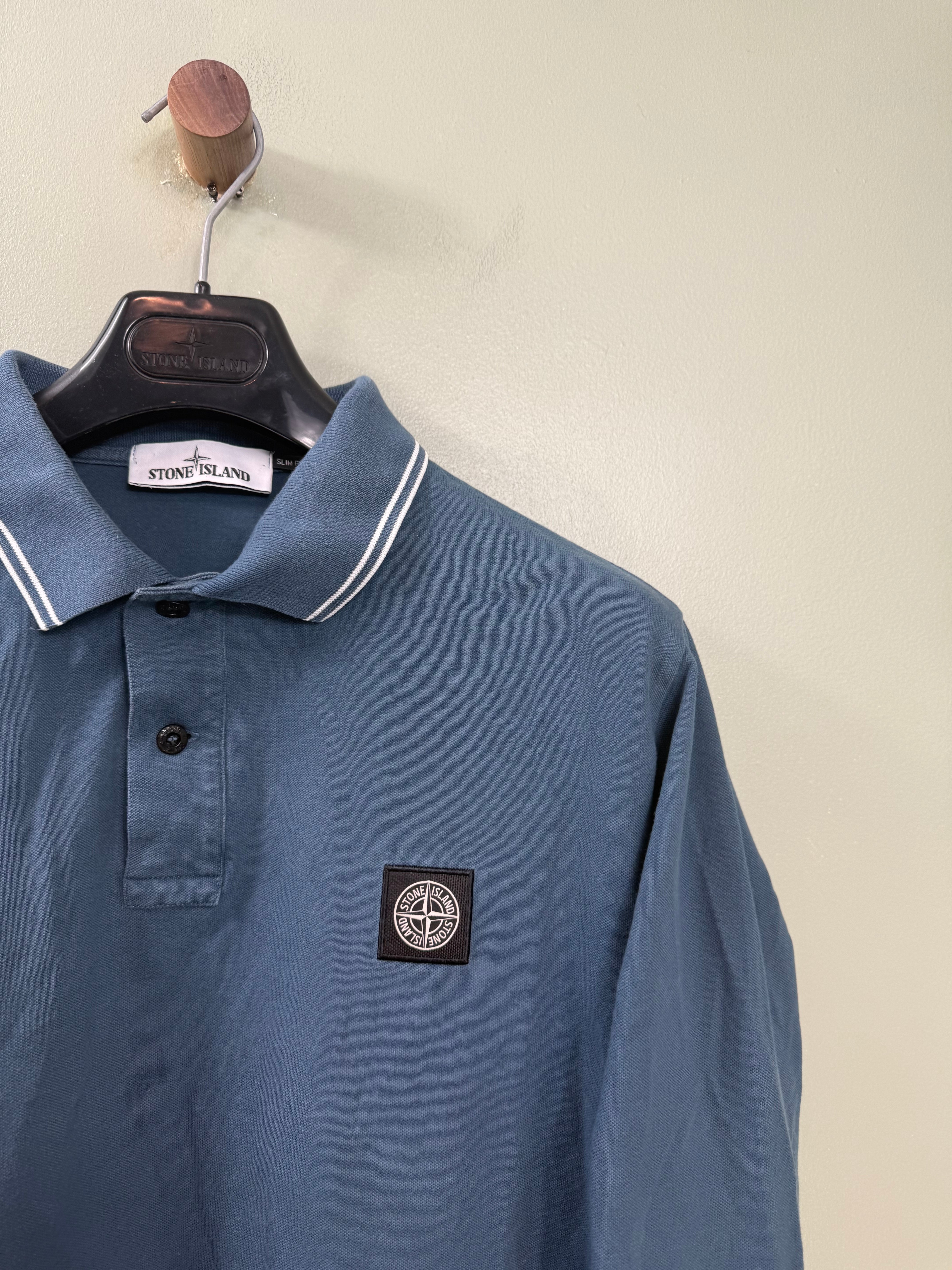 Stone Island Blue Polo Shirt