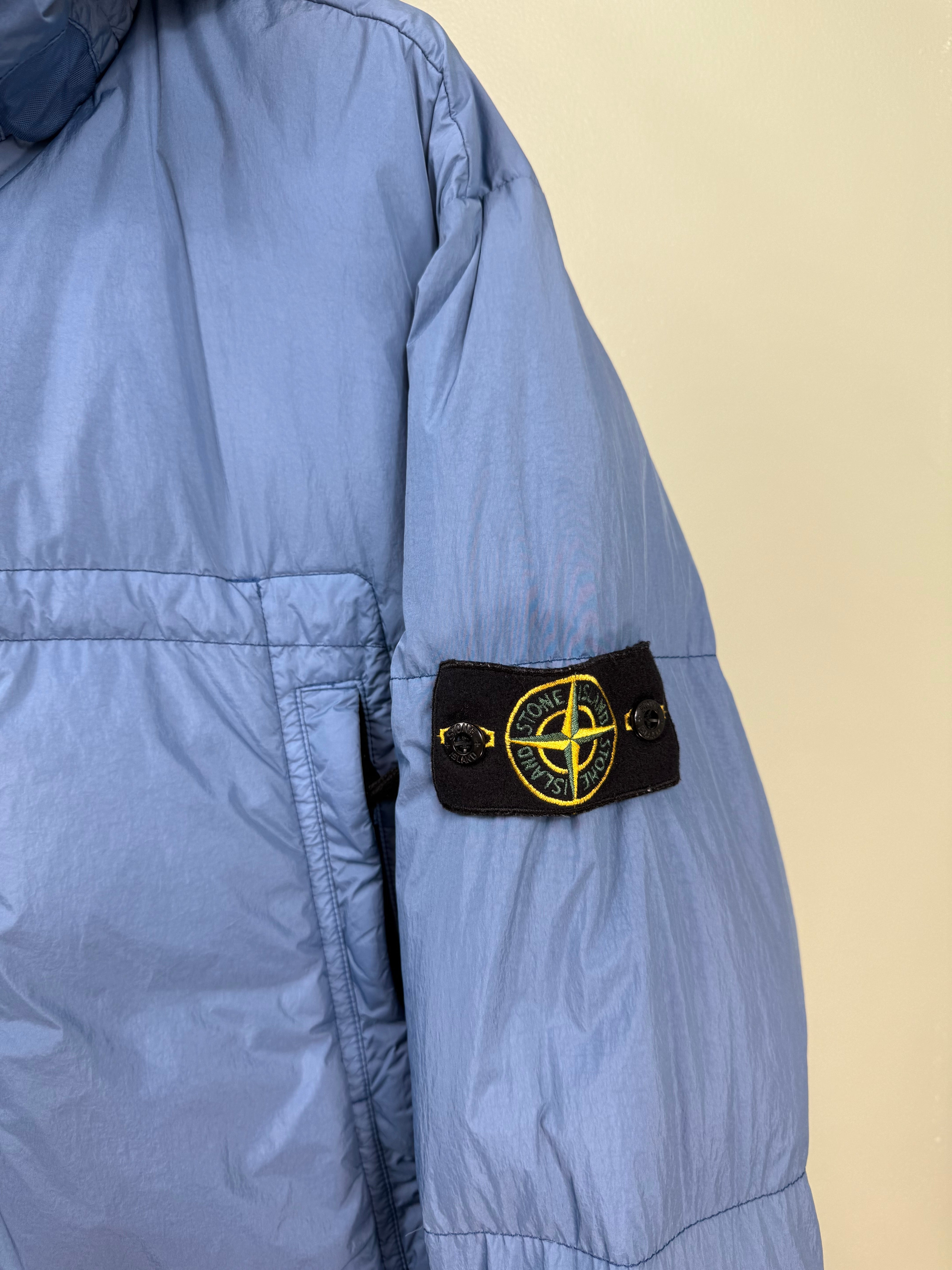 Stone Island Blue Crinkle Reps Down Jacket