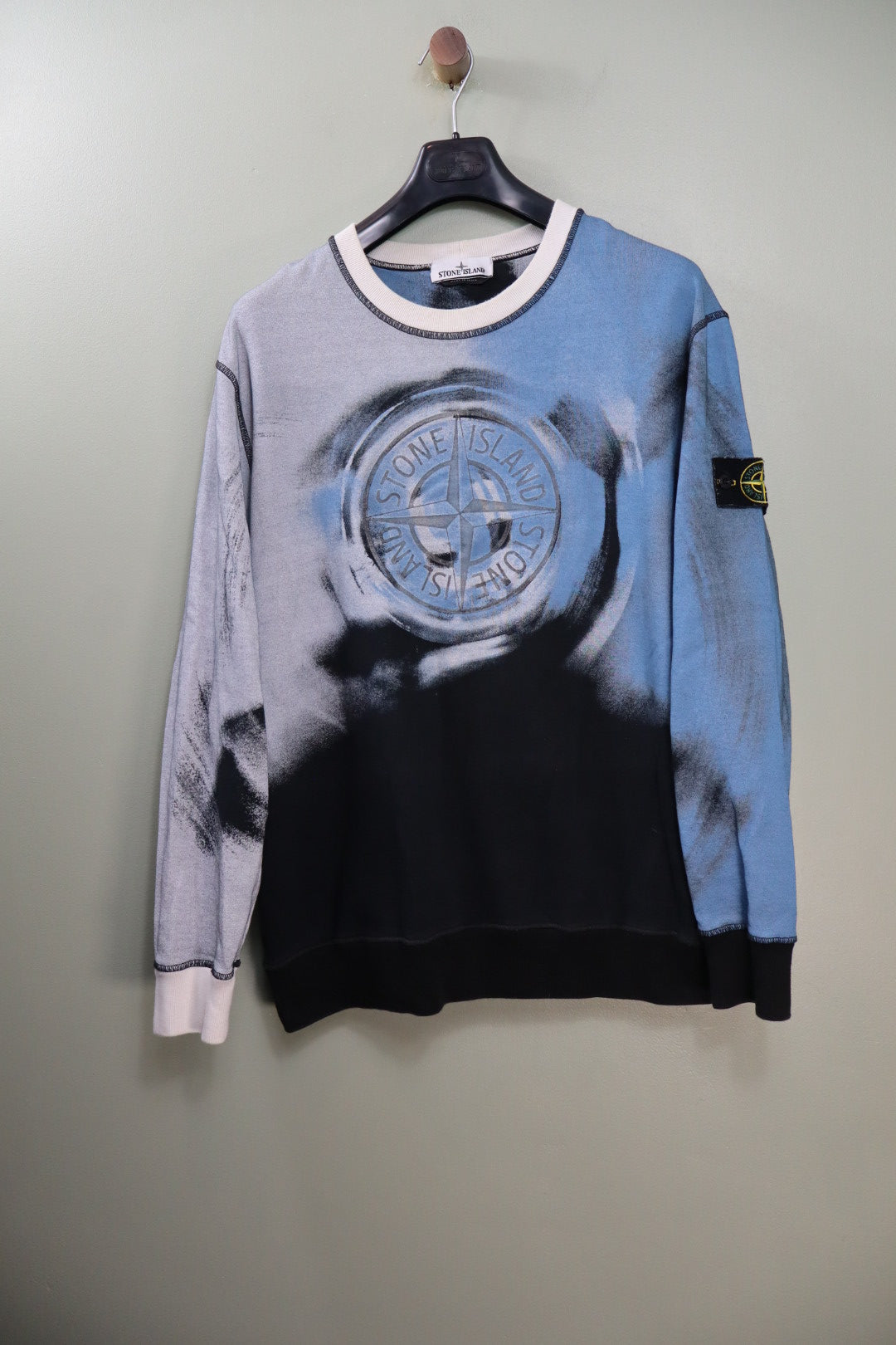 Stone Island Black Paint-Stroke Jumper