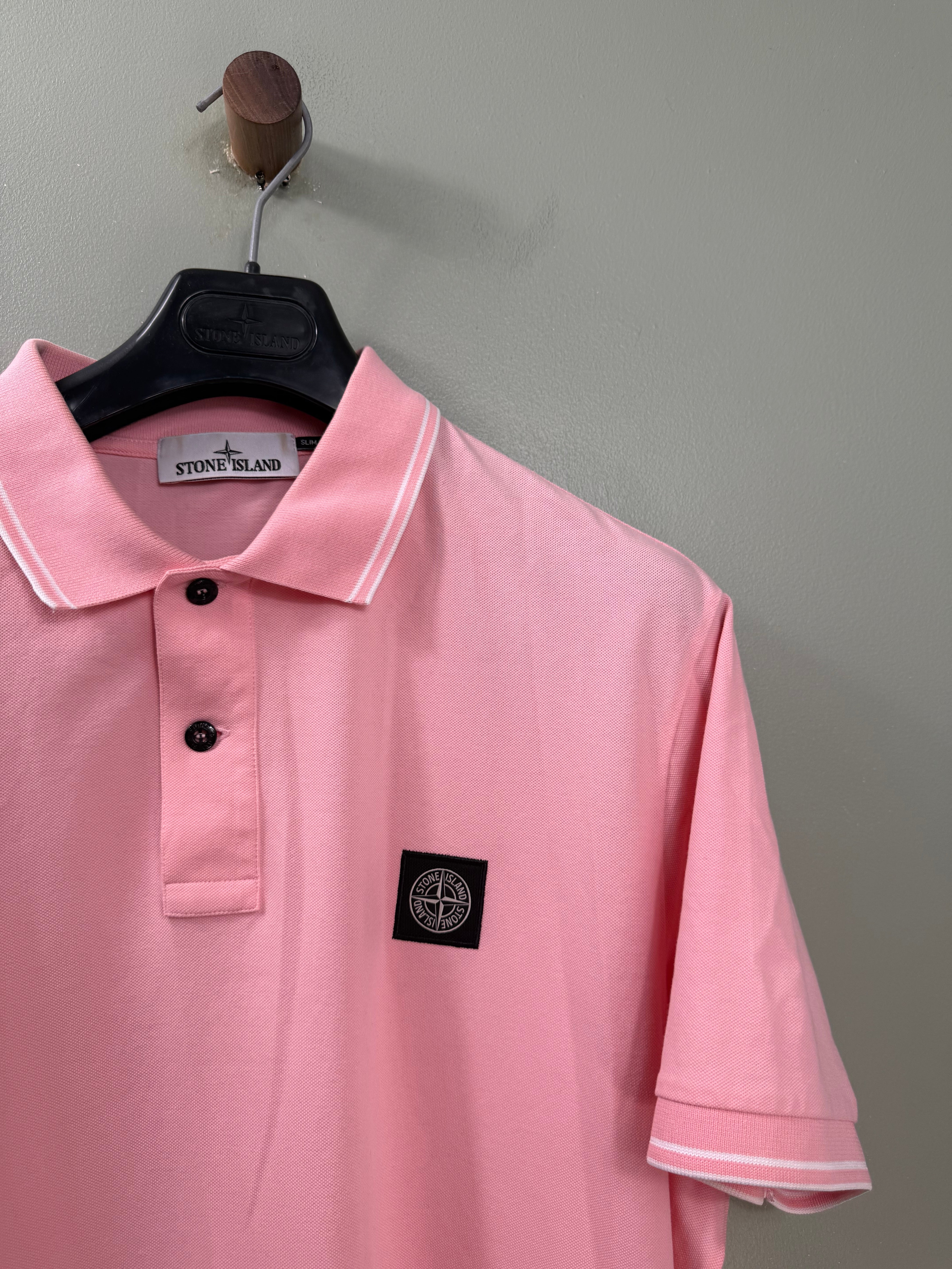 Stone Island Pink Slim Fit Polo