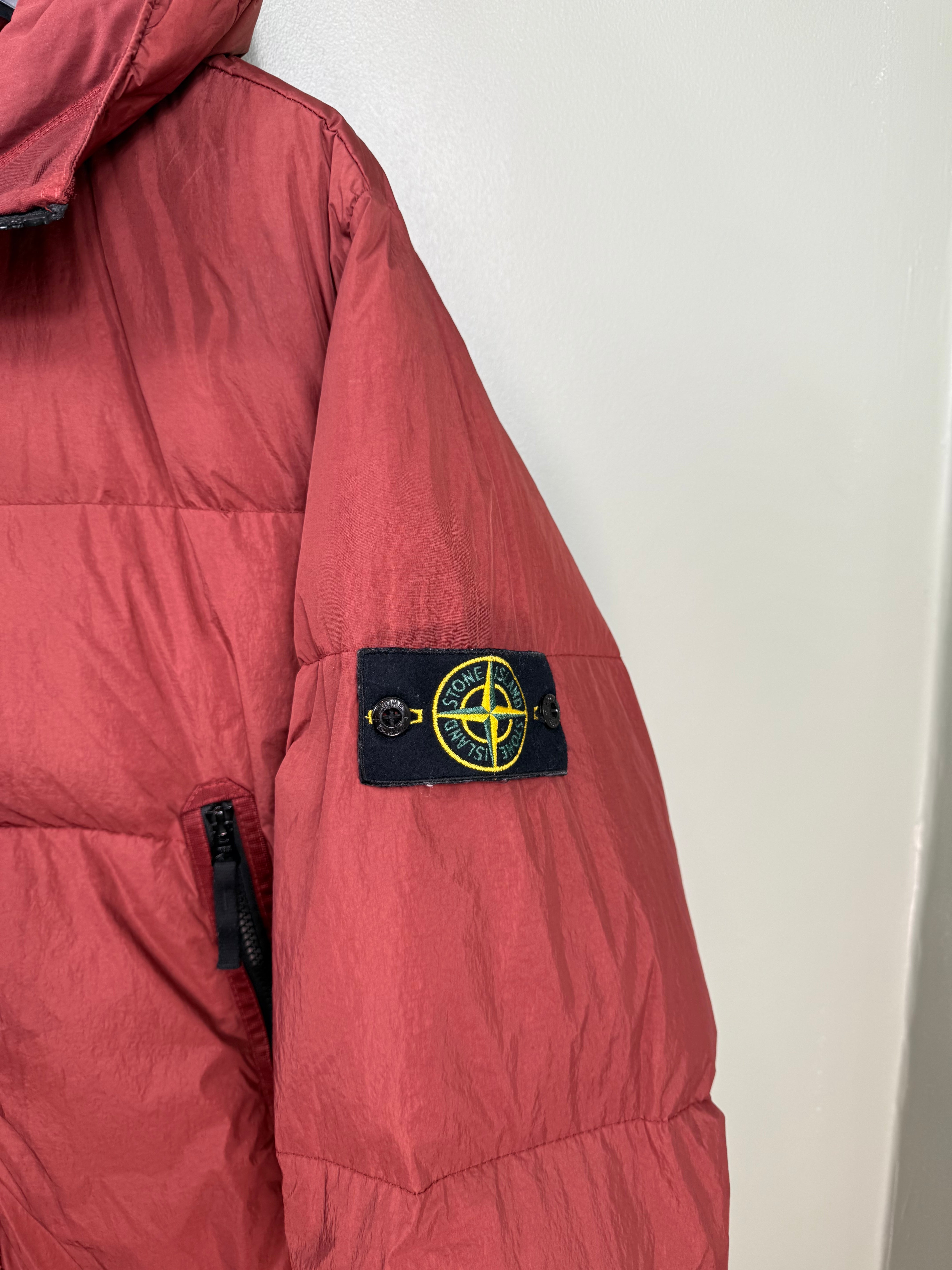Stone Island Red Crinkle Reps Down Jacket