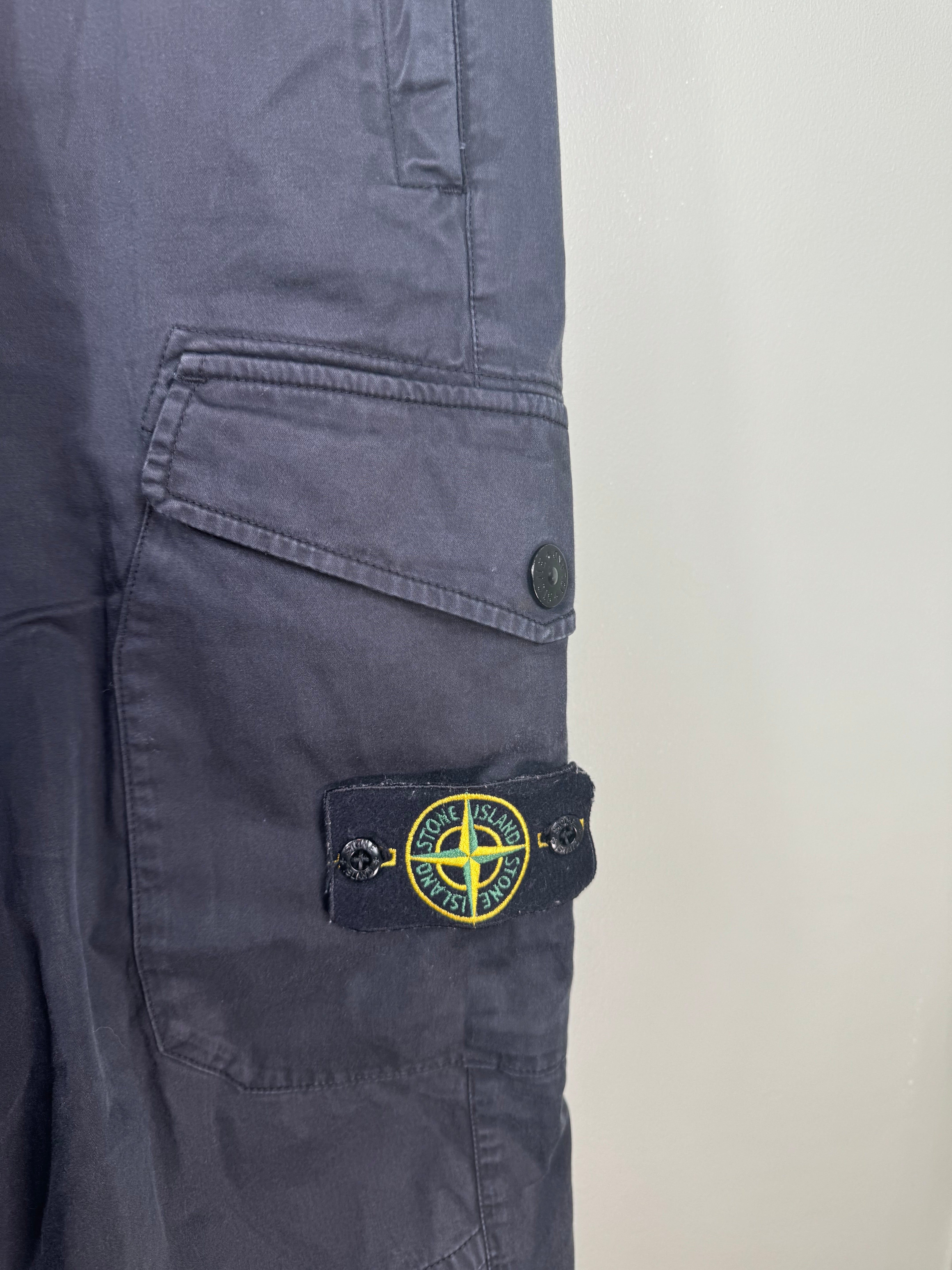 Stone Island Black RE-T Cargo Bottoms