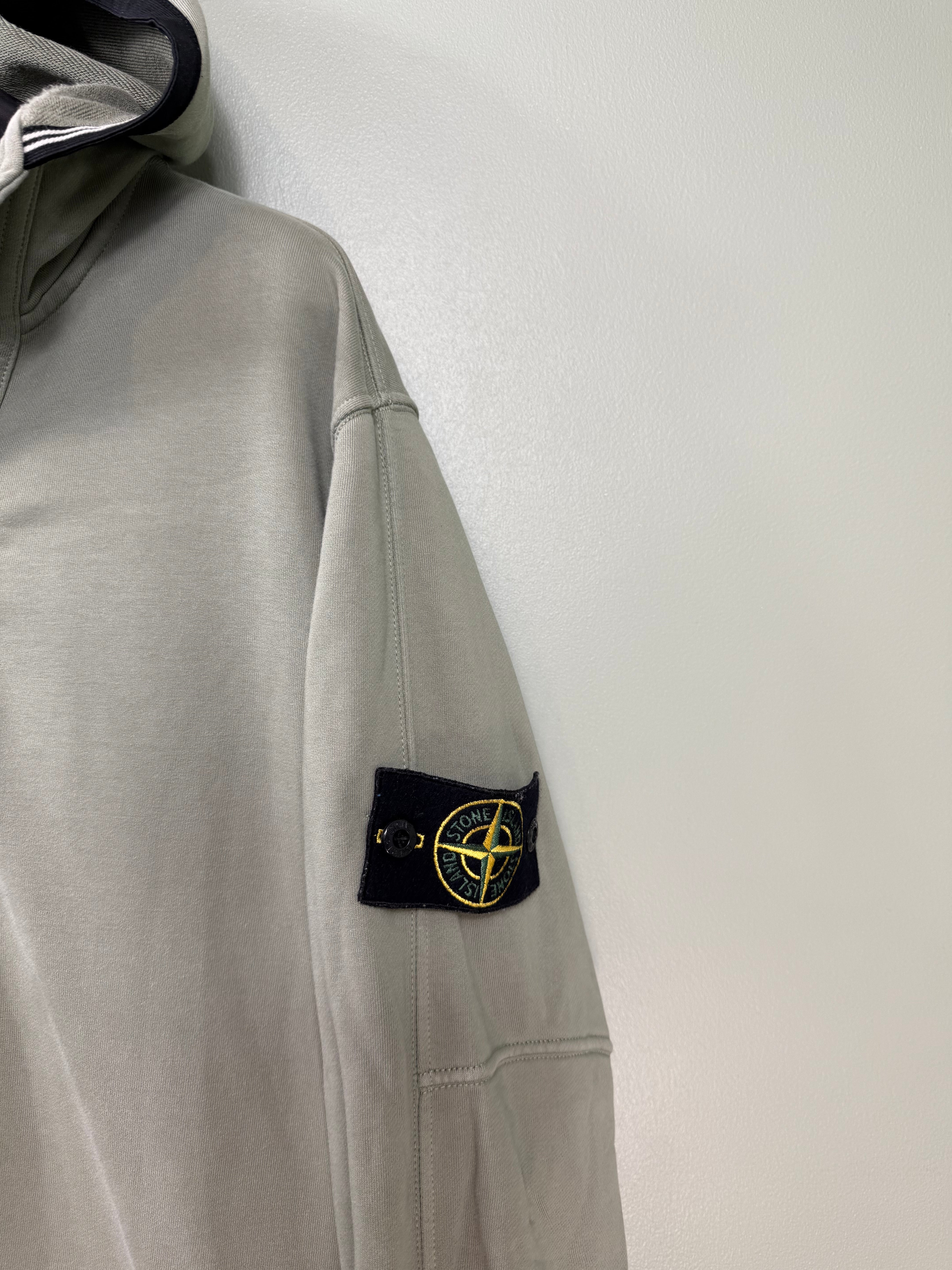 Stone Island Khaki 1/4 Zip Hoodie