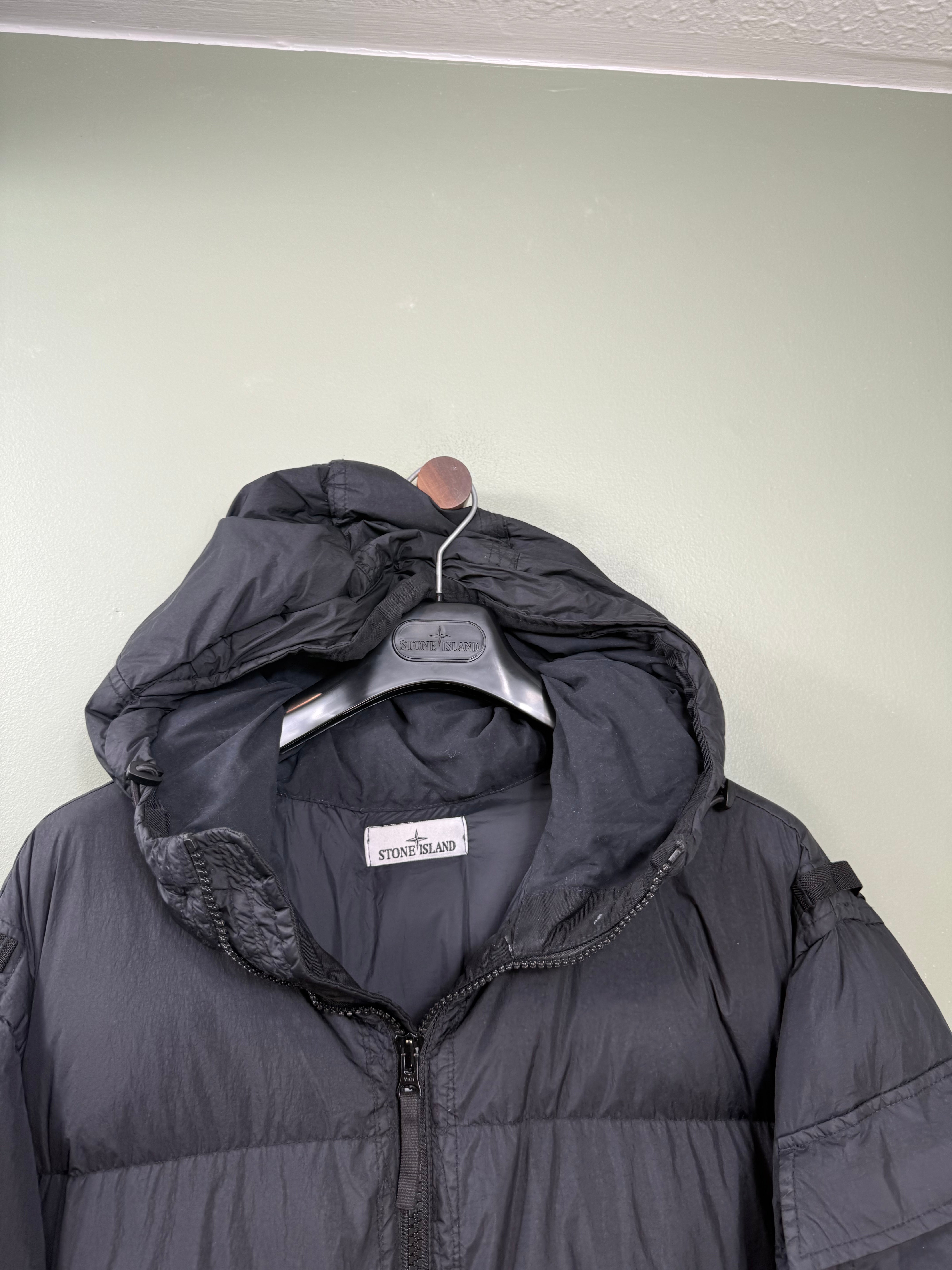 Stone Island Black Crinkle Reps Down Gilet