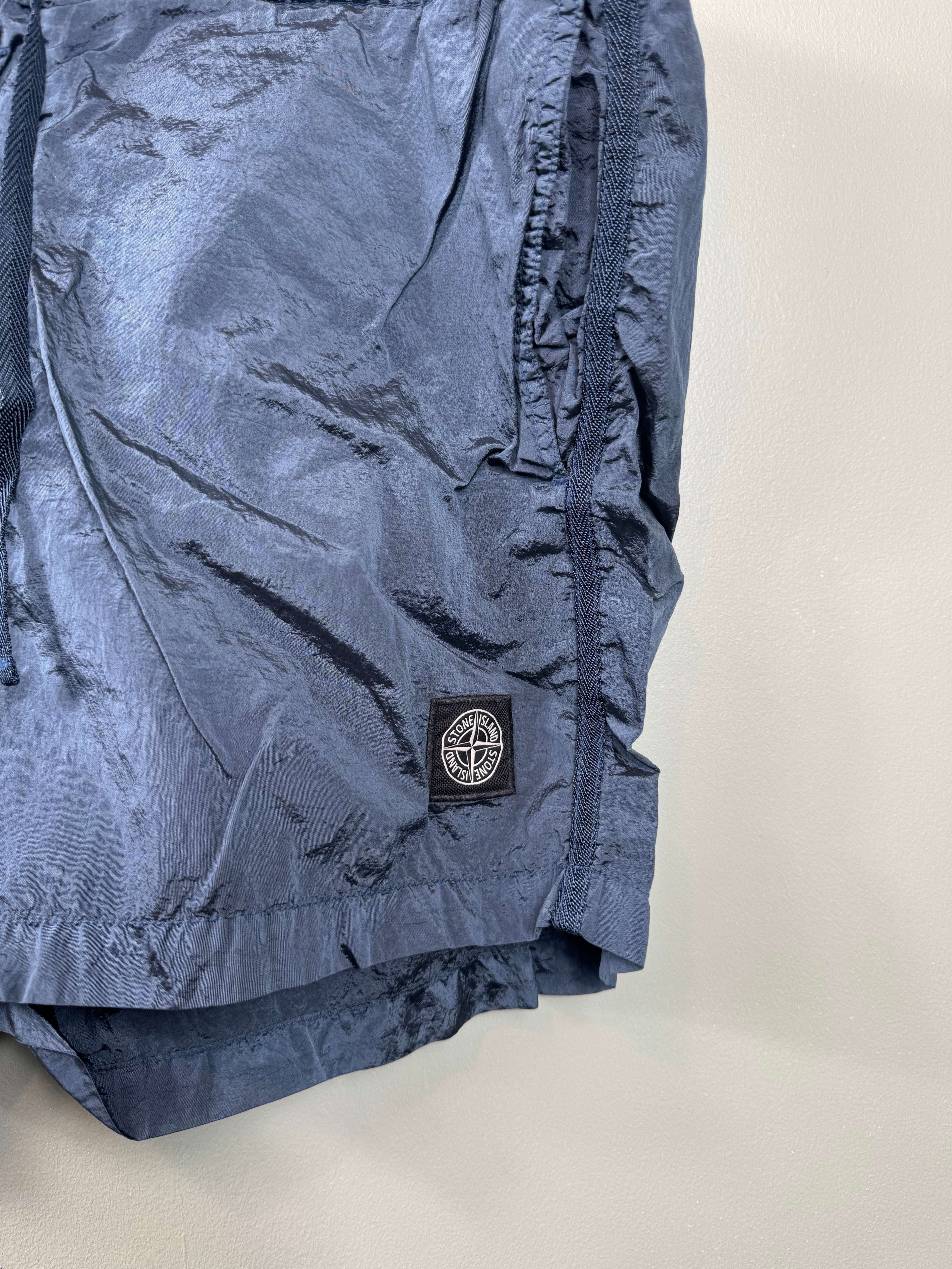 Stone Island Navy Nylon Metal Shorts