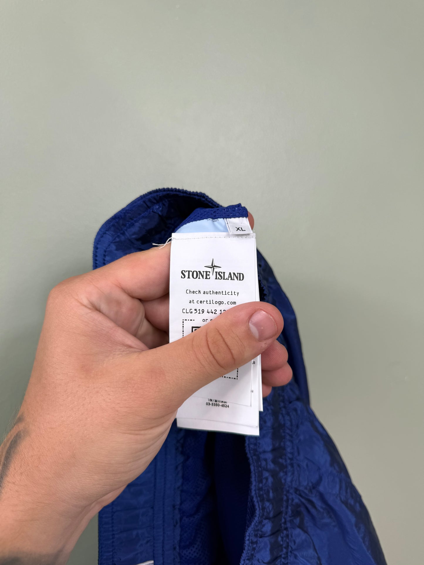 Stone Island Blue Nylon Metal Shorts