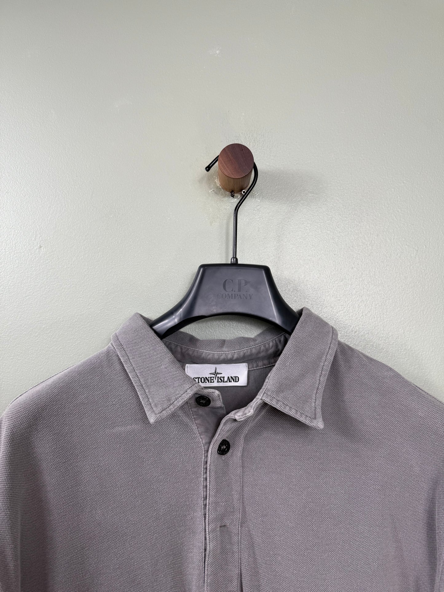 Stone Island Grey 1/4 Button Overshirt