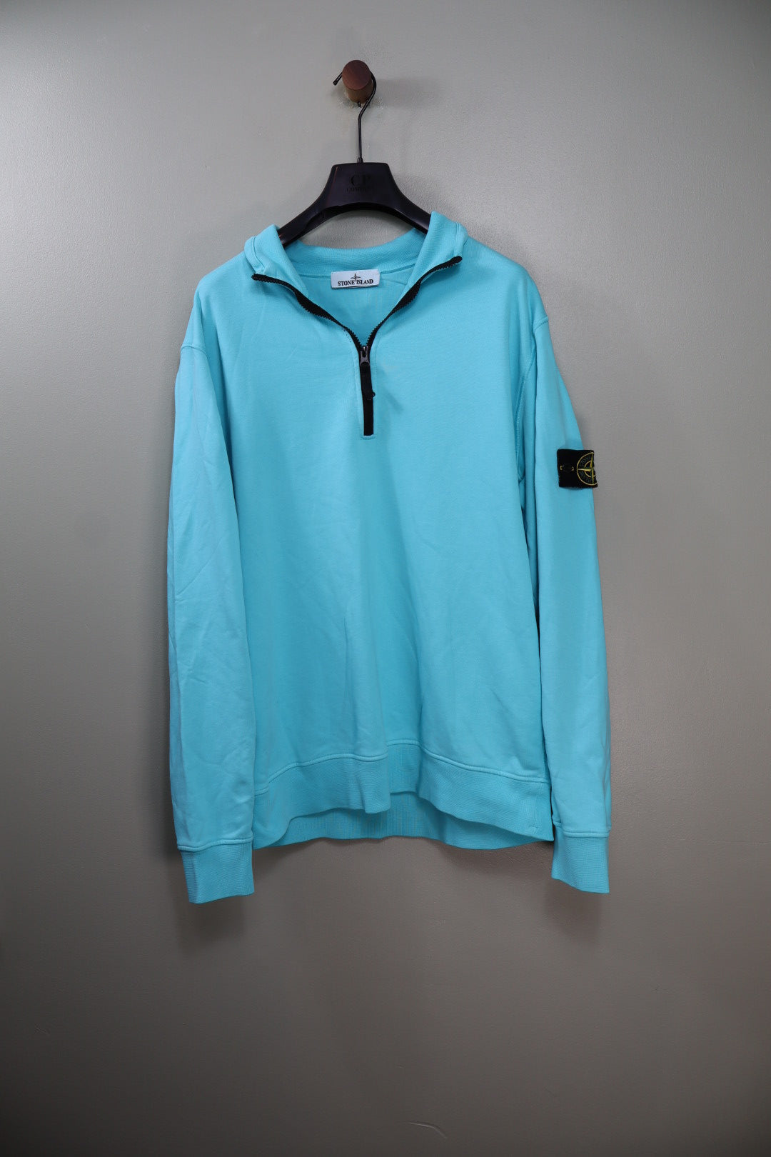 Stone Island Aqua Blue 1/4 Zip Jumper