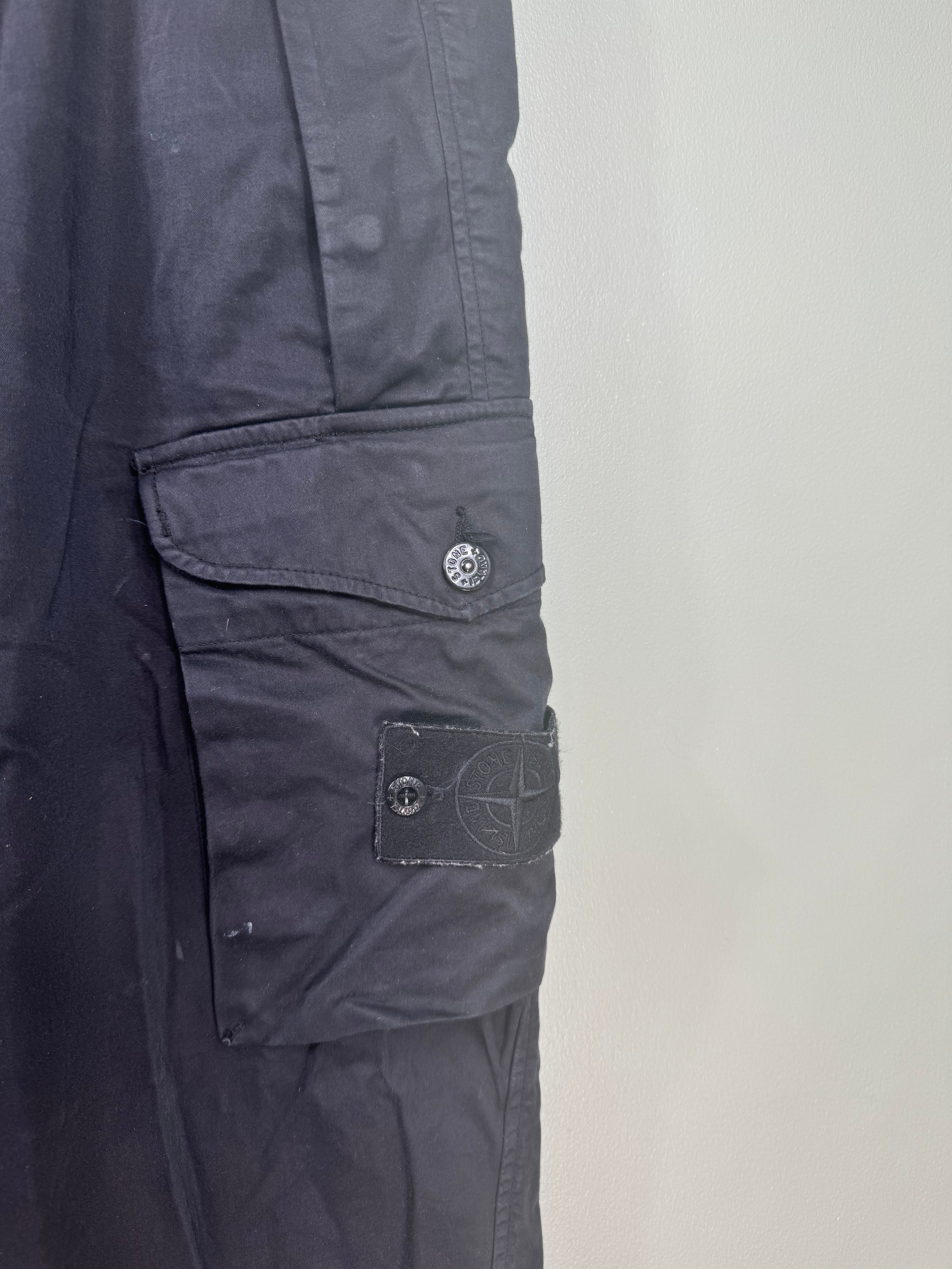 Stone Island Black CO Ghost Cargo Bottoms