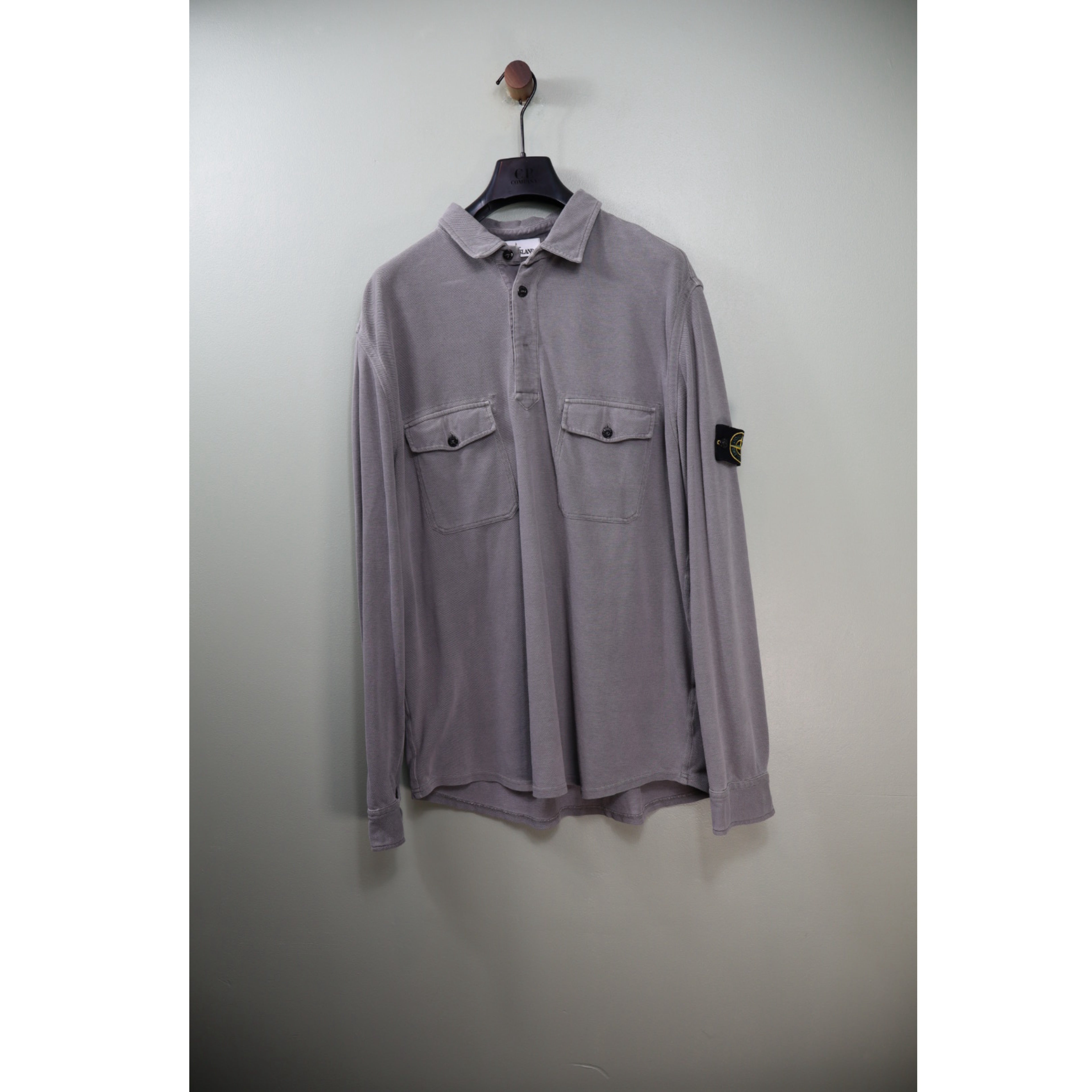 Stone Island Grey 1/4 Button Overshirt