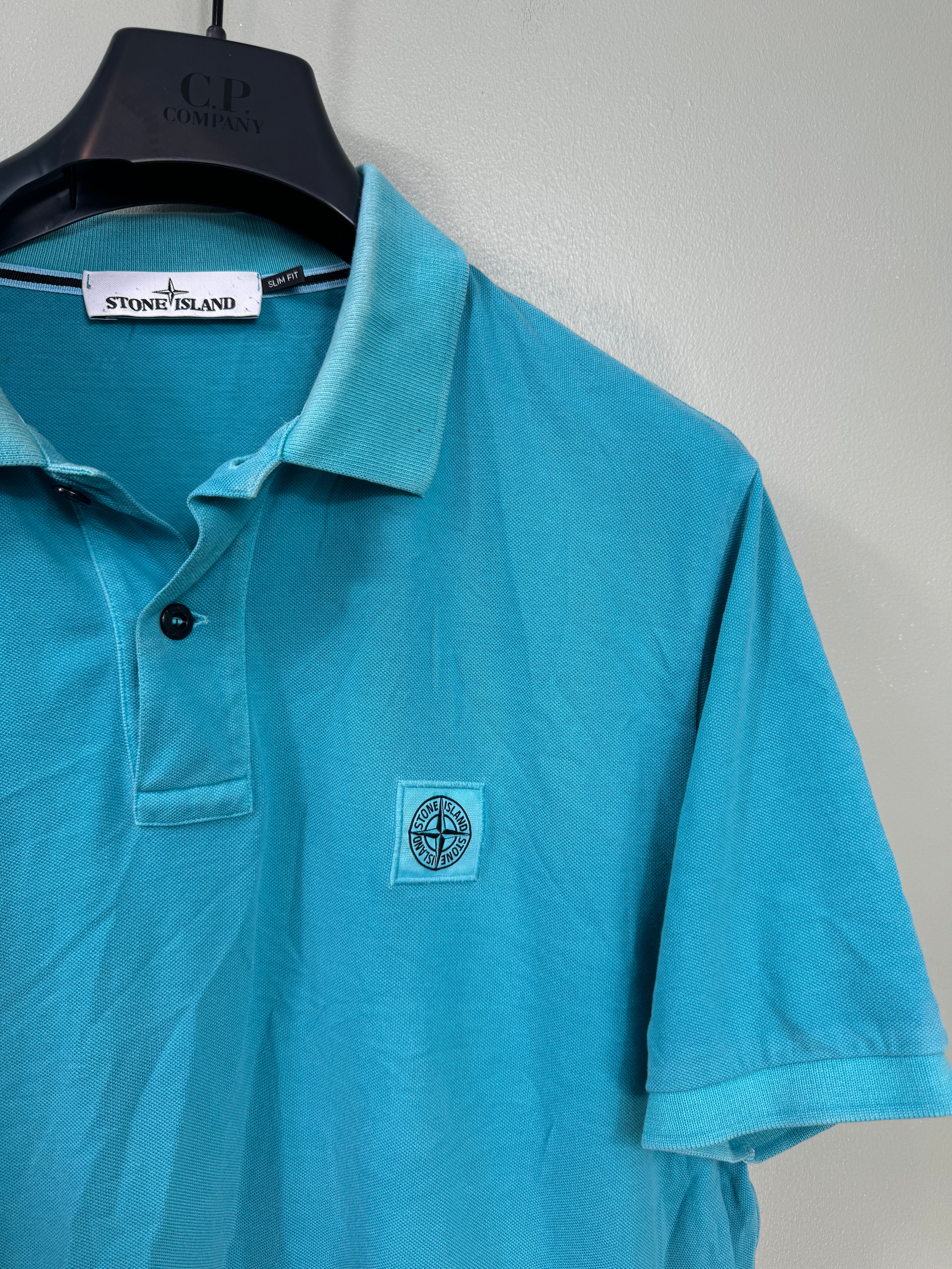 Stone Island Aqua Blue Polo